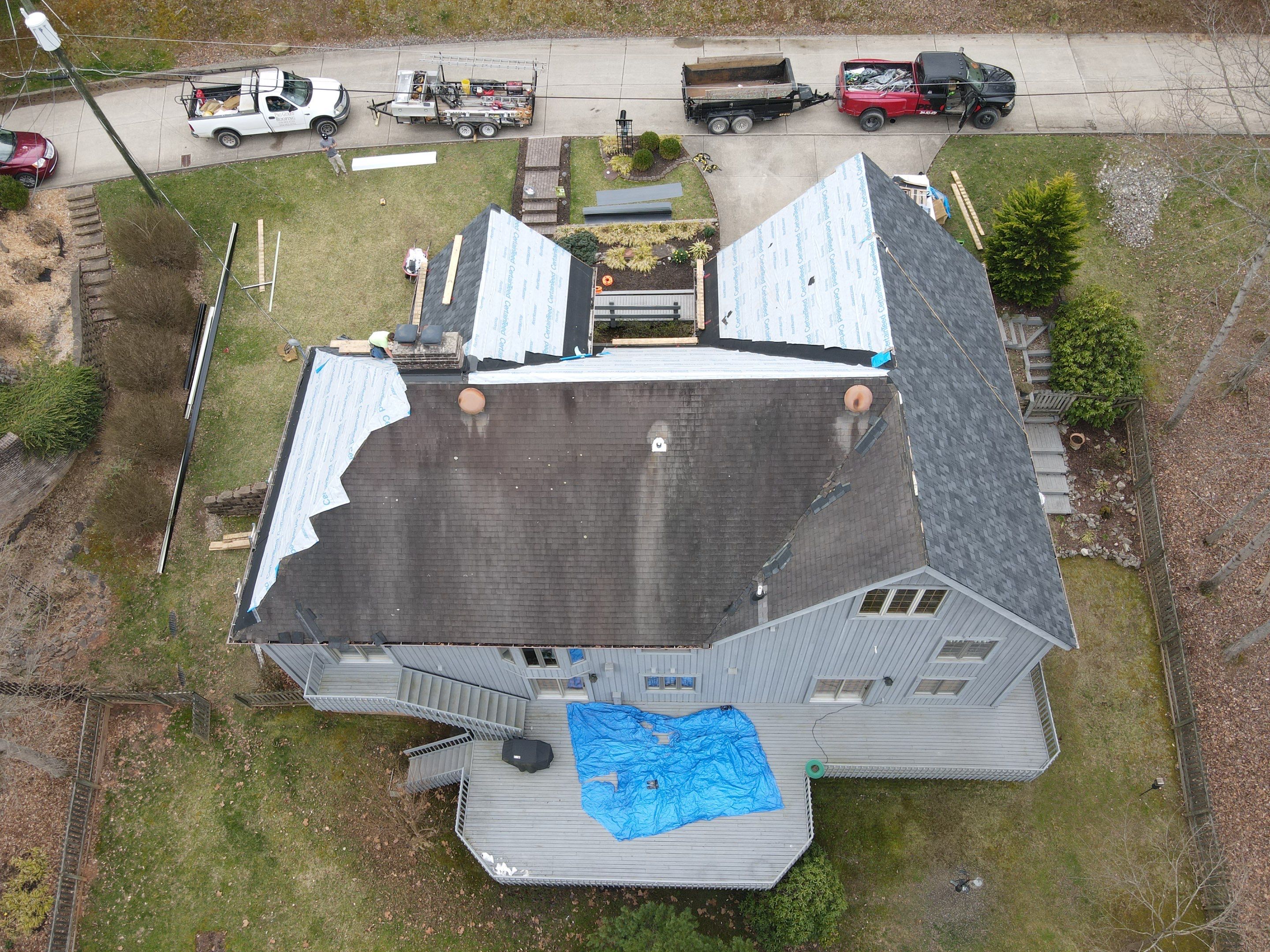 Residential Roofing Installation using Certainteed Belmont Shingle in Black Granite by Secure Construction Company Inc