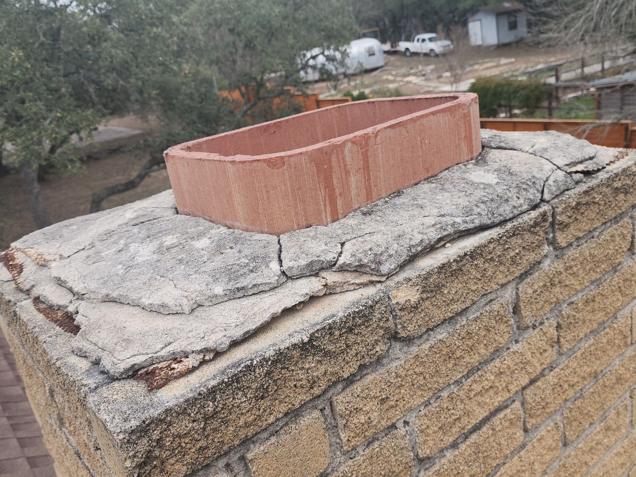 Structural and roof repairs with custom metal work by REPS Austin Area Roofer