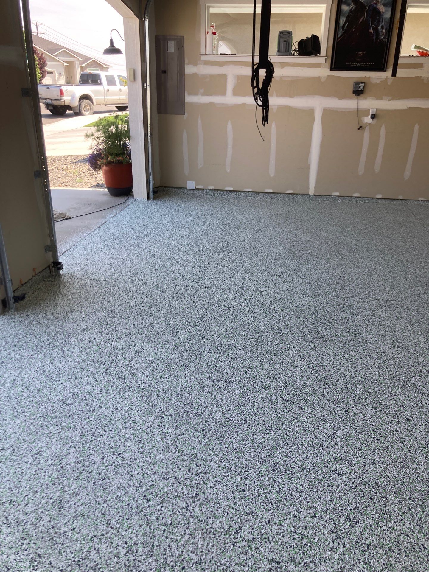Garage Transformation using Custom Boom by Croc Coatings, LLC