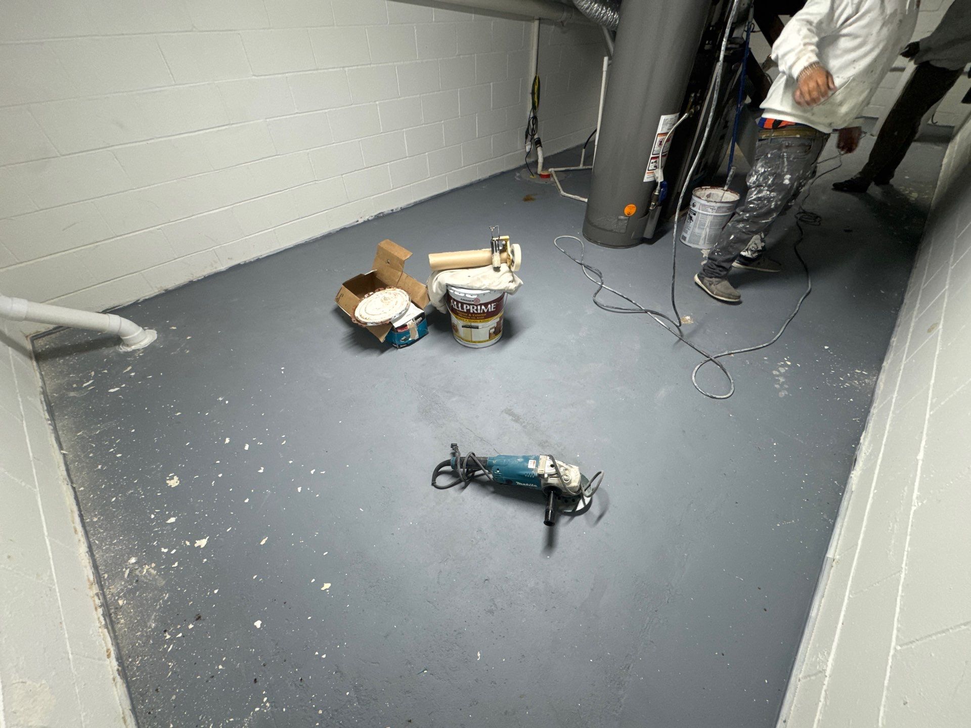 Repaint Walls and Apply Epoxy Flooring by Midwest Paint LLC