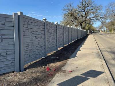 Stone Veneer Fence 