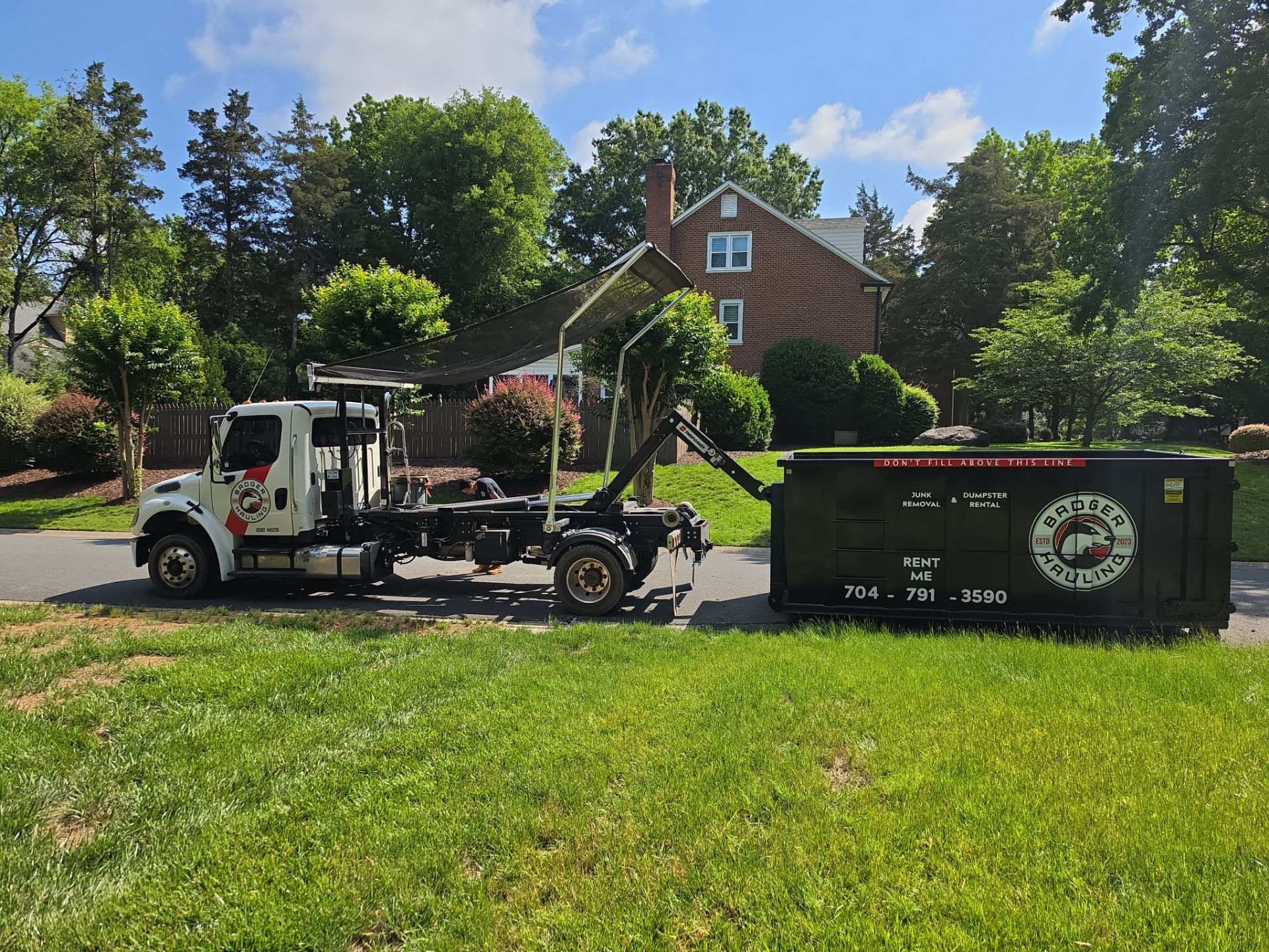 Job site clean up in Charlotte by Badger Hauling