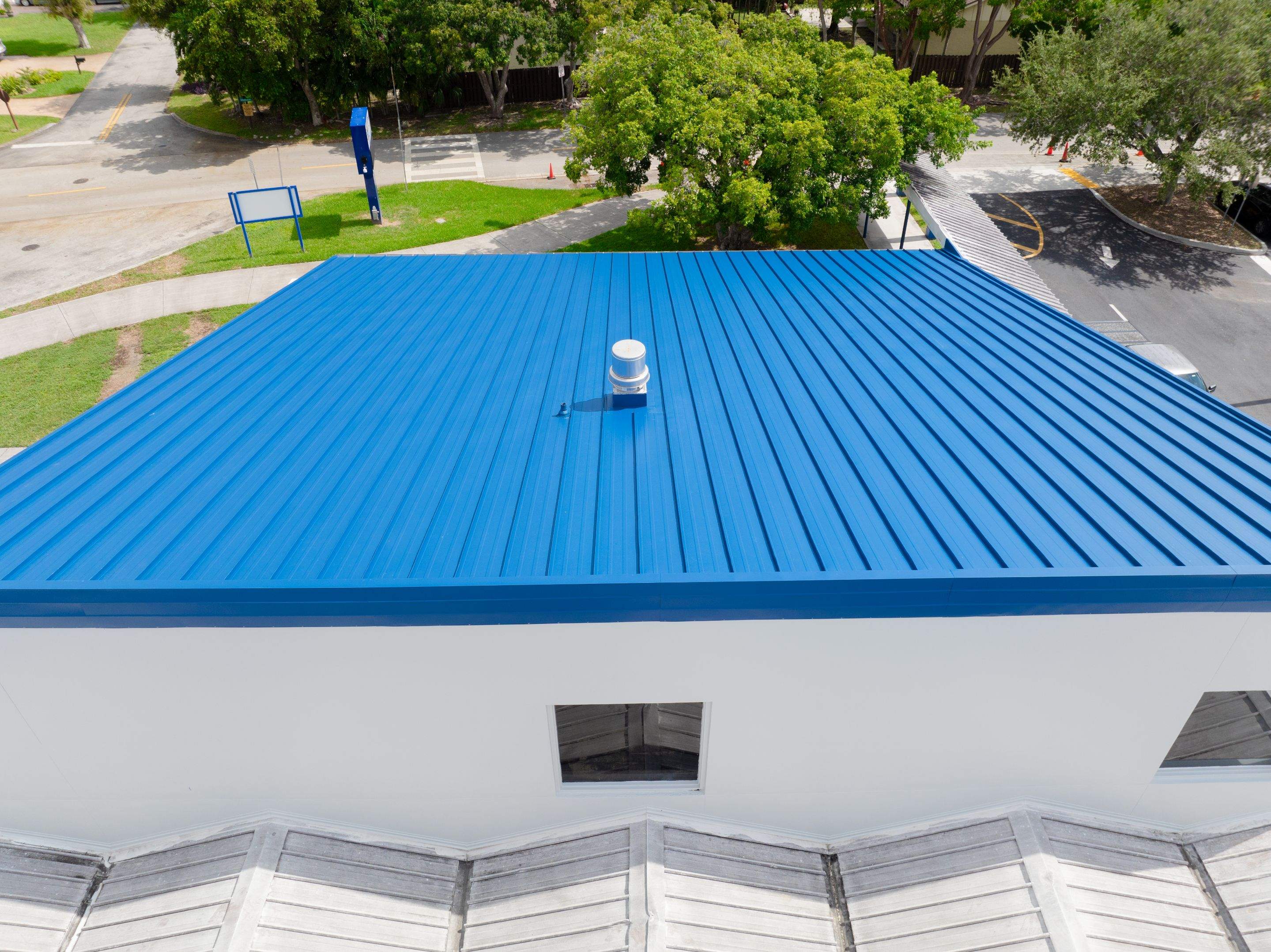 24ga 1.5" Mechanical Seam Slate Blue by Total Roofing System The Metal Roof Experts