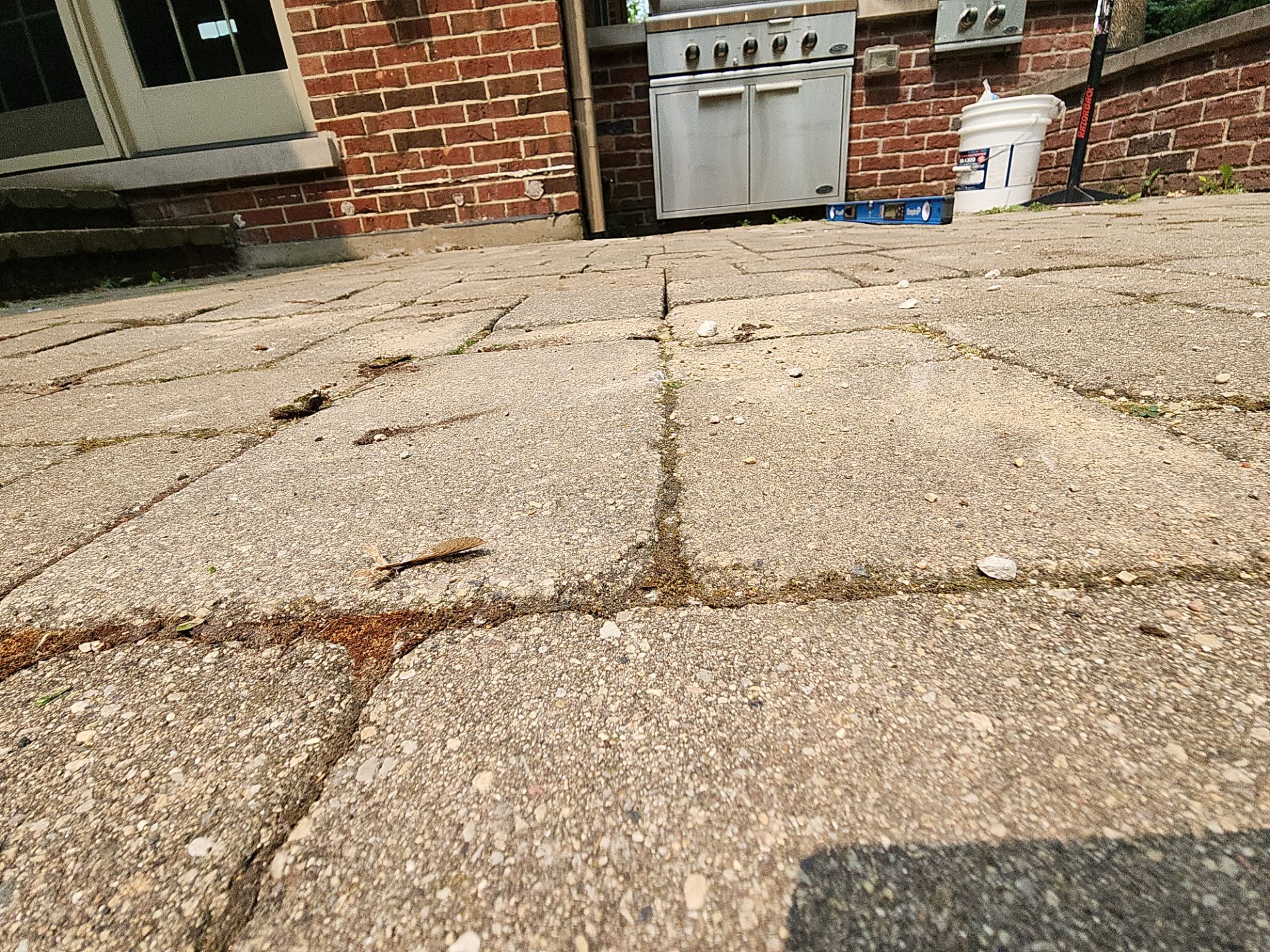 Brick paver repair, clean, seal and poly sanding by Northern Power Washing LLC.