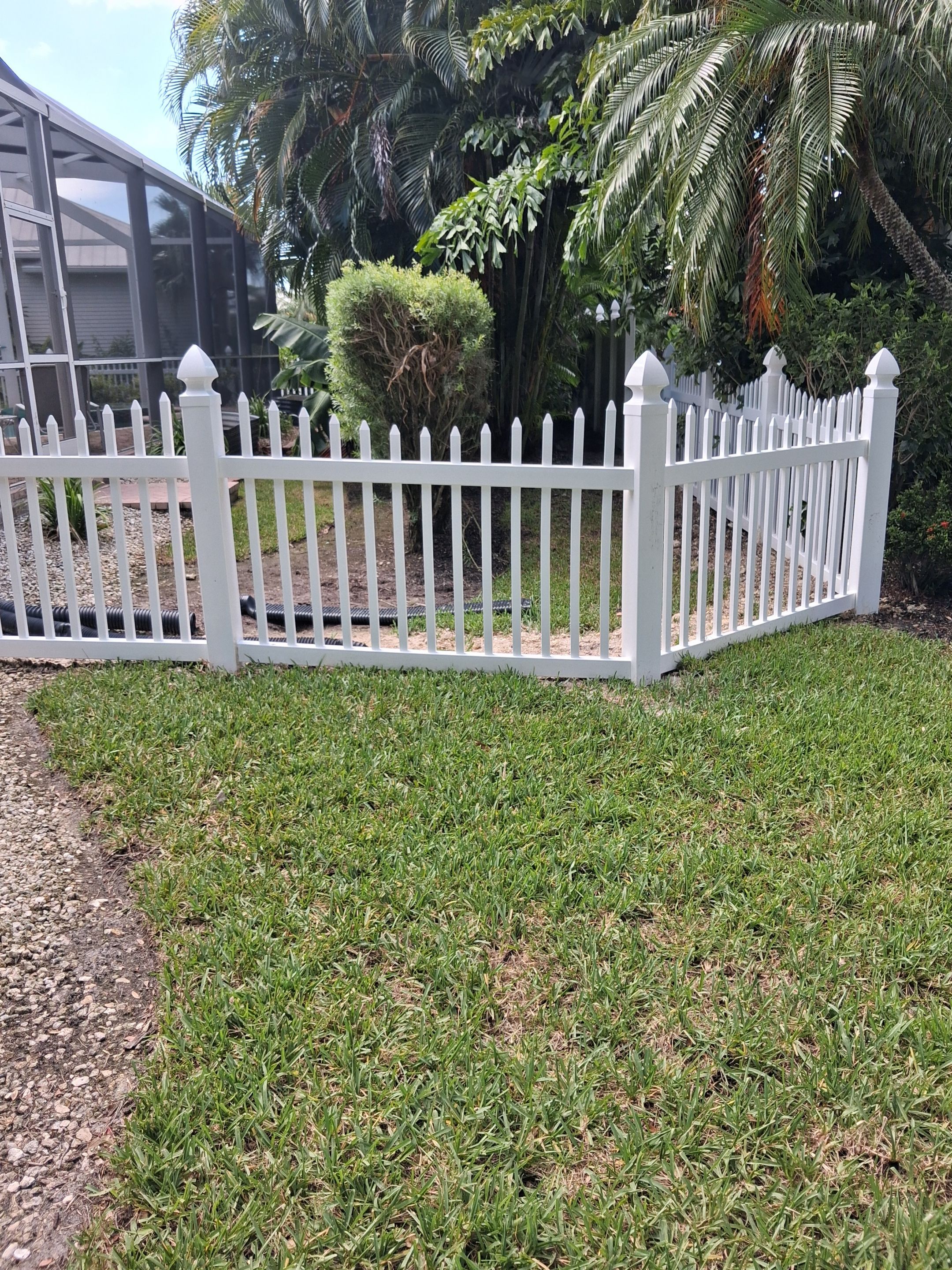 White Vinyl Picket and Privacy Fence Installation in Fort Myers by True Fence LLC