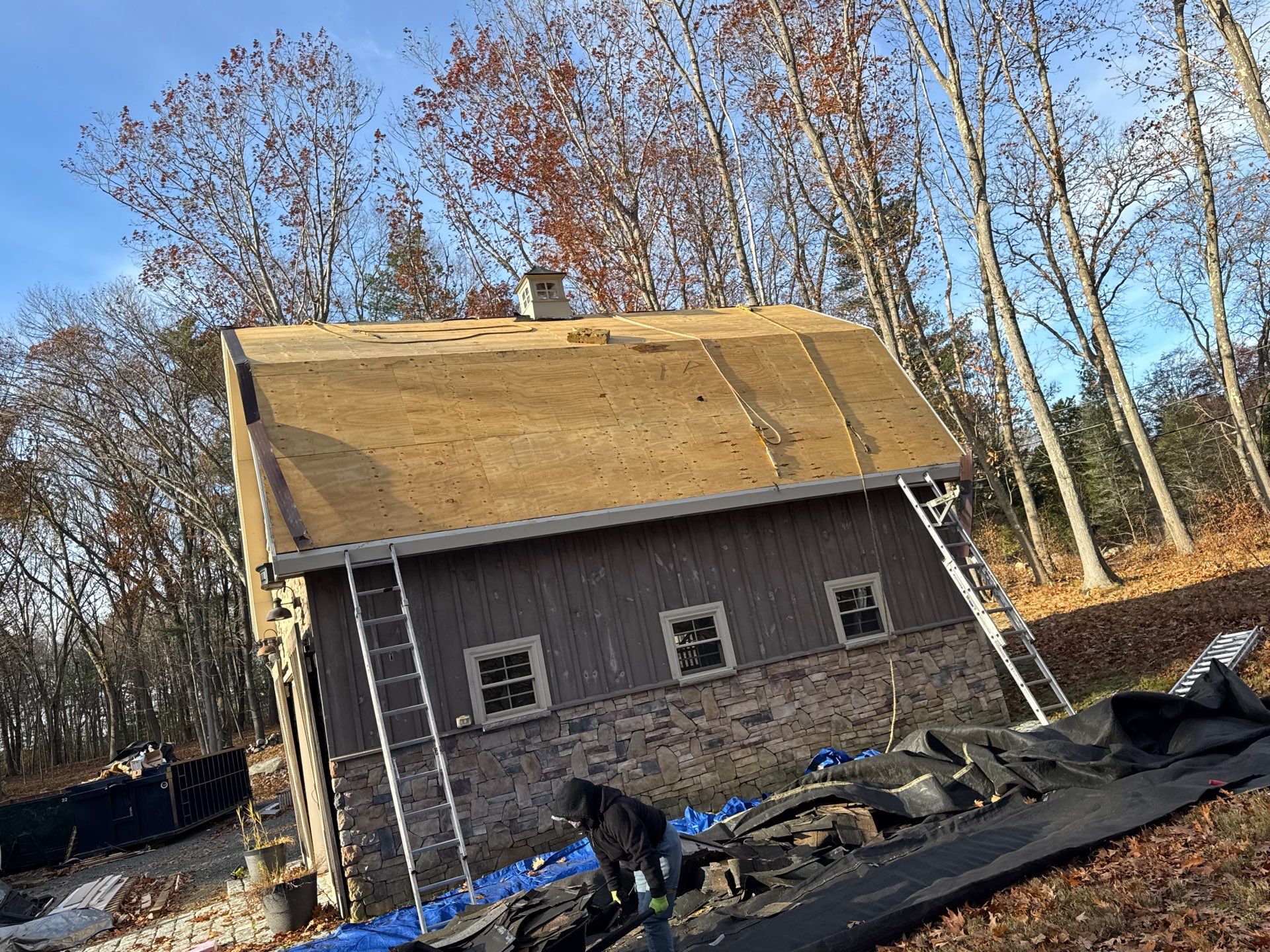 Complete House & Barn Roof with 13 Skylight Reflashing + EPDM Repairs by Mighty Dog Roofing of Greater Middlesex County