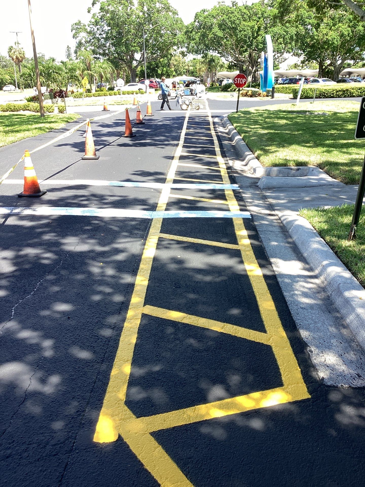 Asphalt Maintenance & Safety Markings at Plymouth Harbor by Everline Coatings & Services - Southwest FL