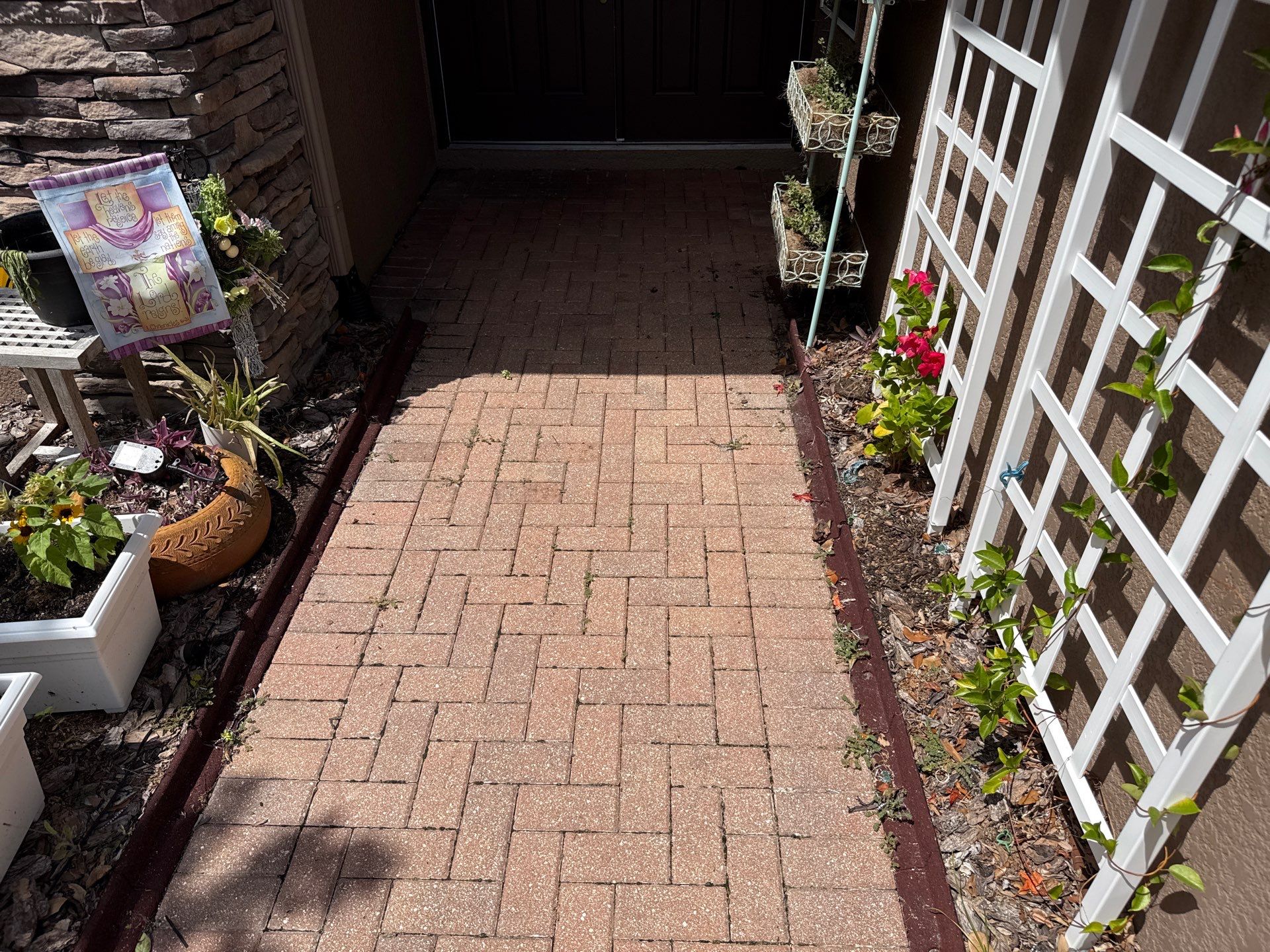 Paver Driveway & Sidewalk Cleaning with Hi-Low Surface Cleaner – Oakleaf Hammock, Ellenton, FL by Sunshine AquaWash