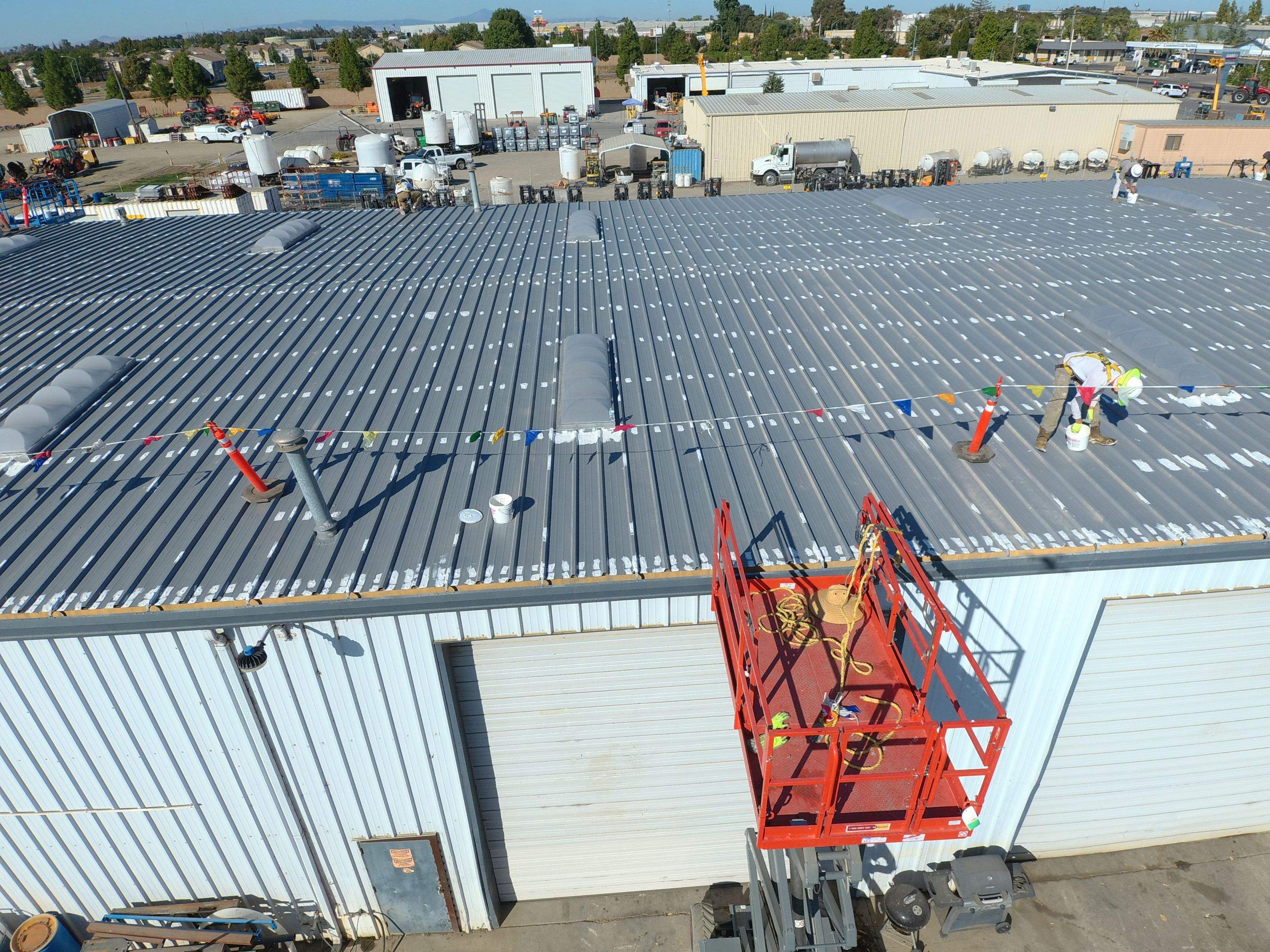 MR Roofing system using Conklin Benchmark/PUMA XL fabric and coating by Straight Edge Roofing Inc