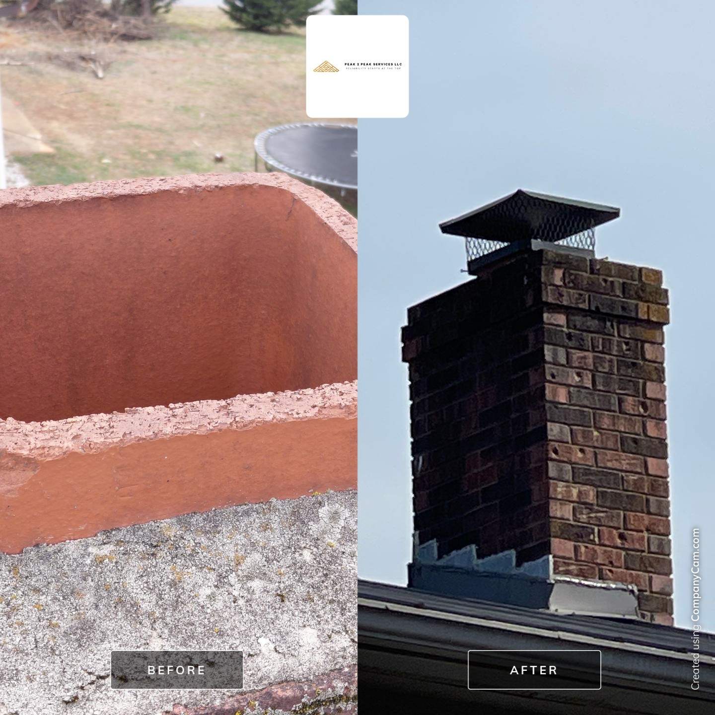 New Chimney Cap and Metal Roof Repair by Peak 2 Peak Services LLC