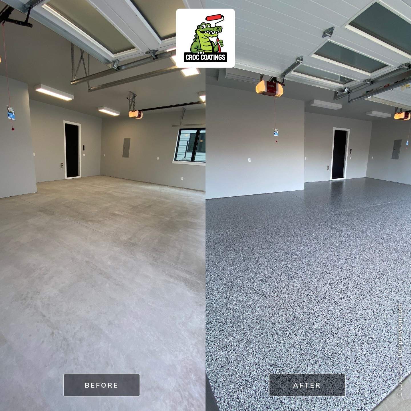 Garage Transformation using Domino by Croc Coatings, LLC