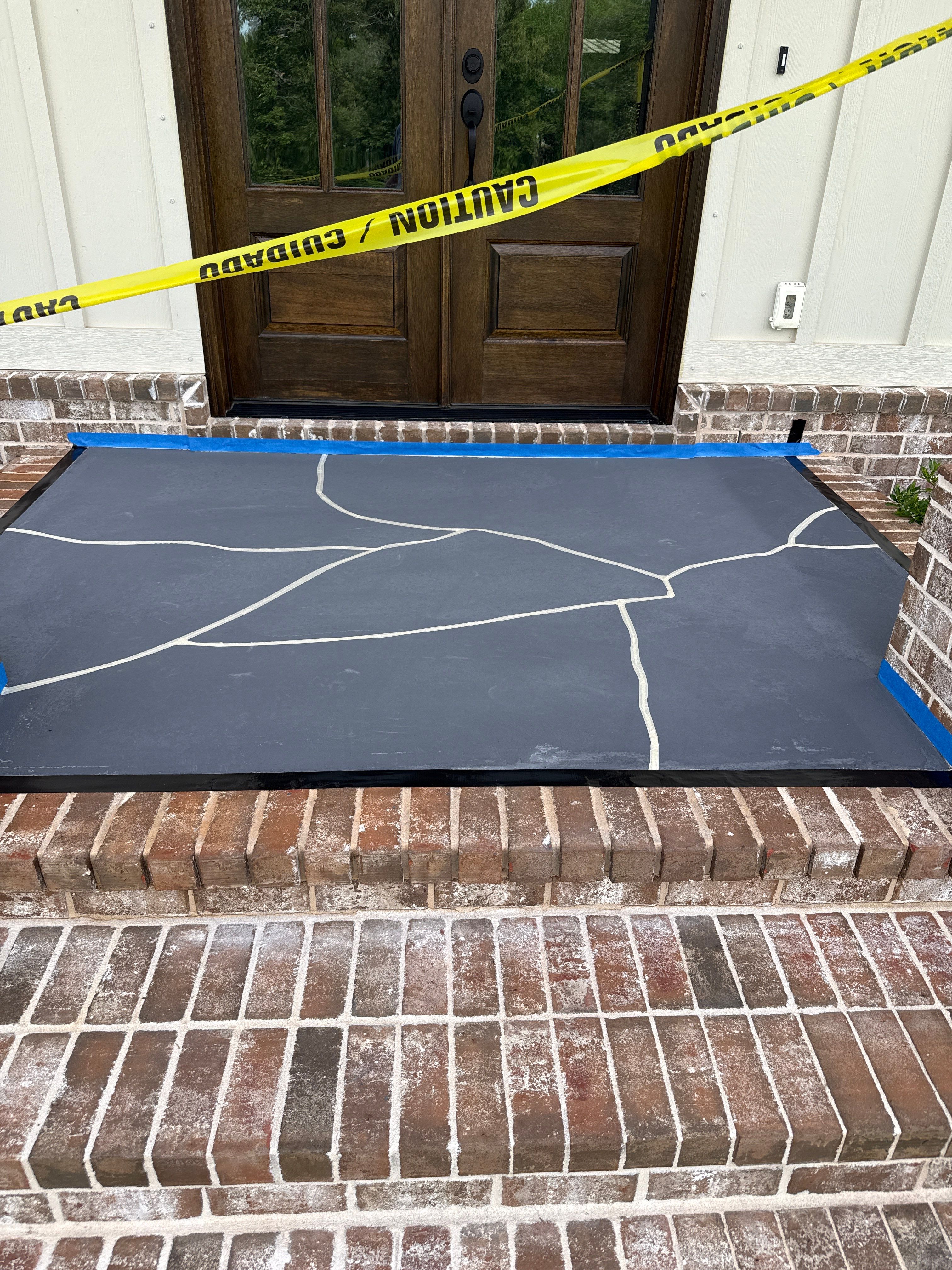 Decorative Stained Concrete Overlay and Garage Floor Coating in Mobile by Cornerstone Hard Surface Restoration 
