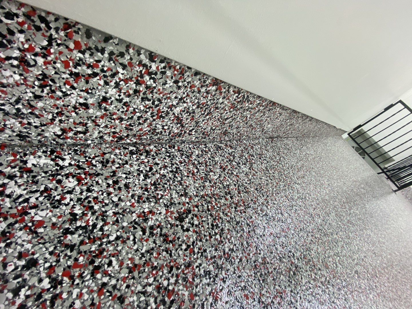Garage Floor with Stairs using Buckeye and Slate Stone by Your1DayFloor.com