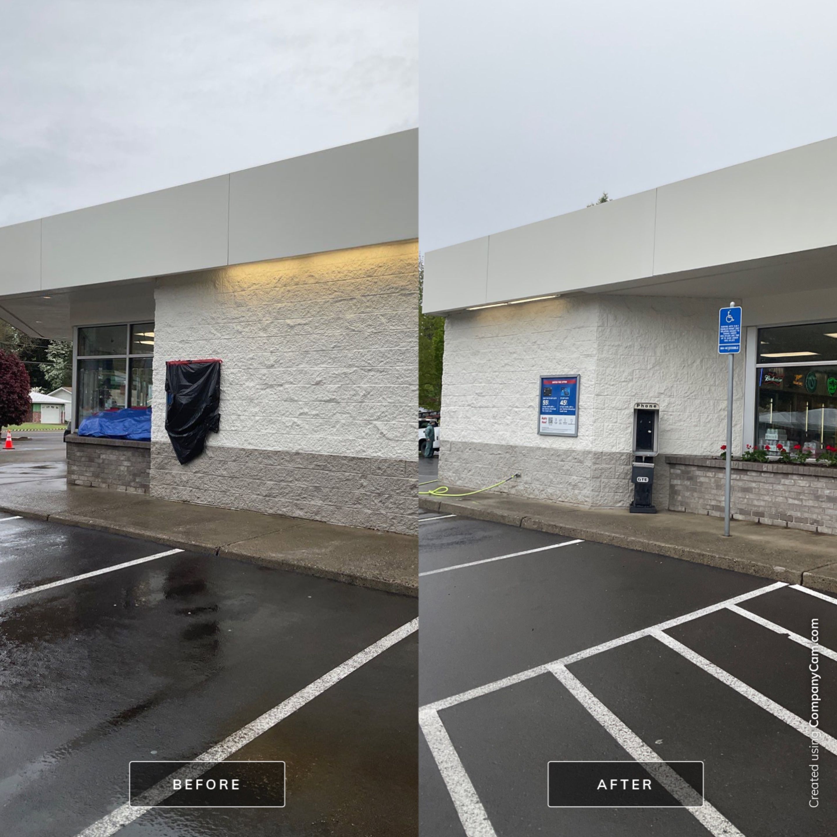 Store wash using Soft wash solution by Willamette Outdoor Wash LLC