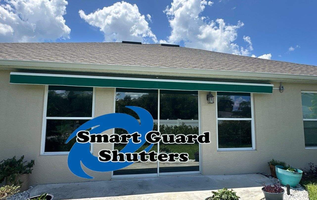 Retractable Awning in Erin Green by Smart Guard Shutters