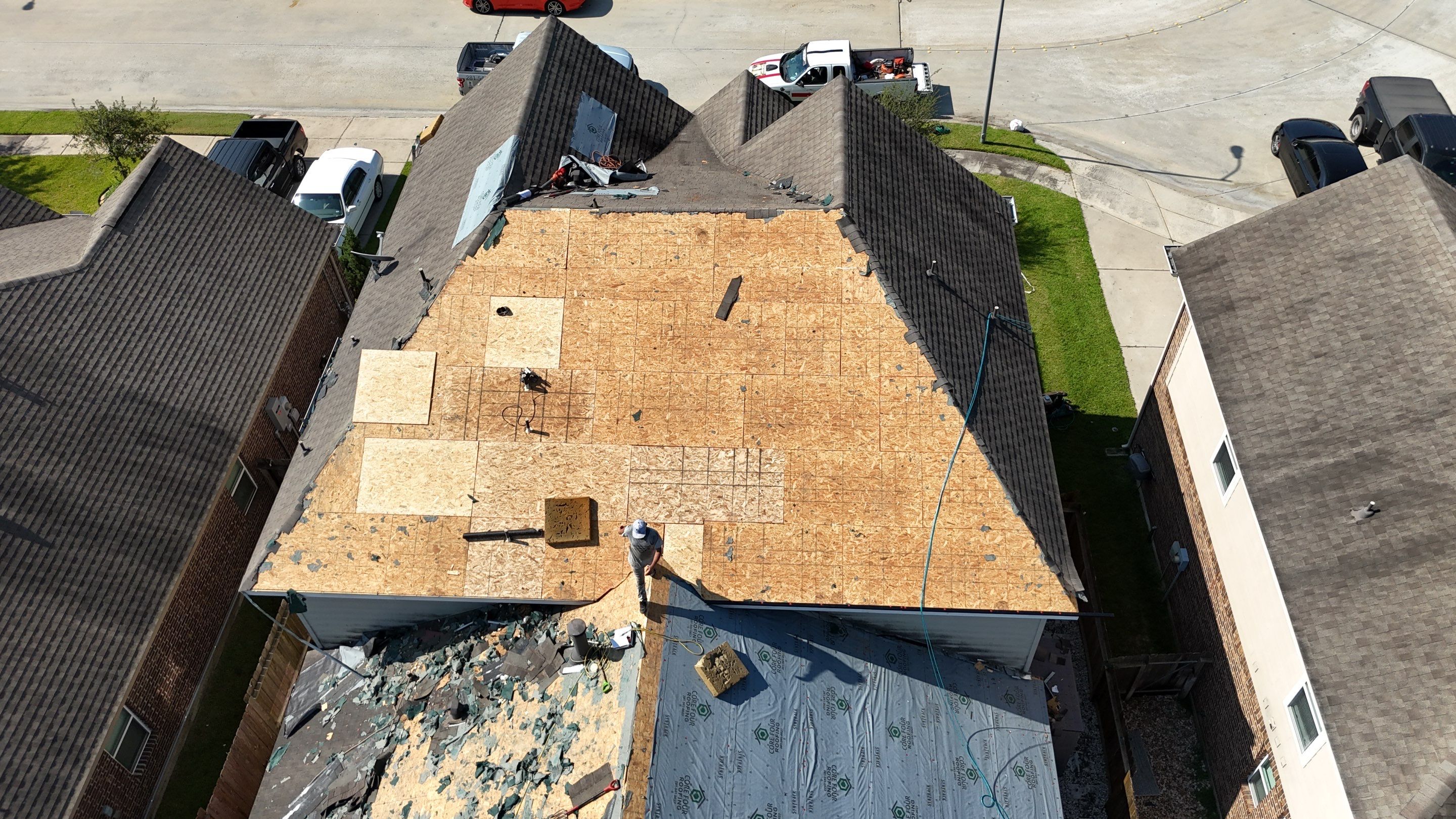 Residential Roofing Installation using IKO Dynasty by Core Four Roofing