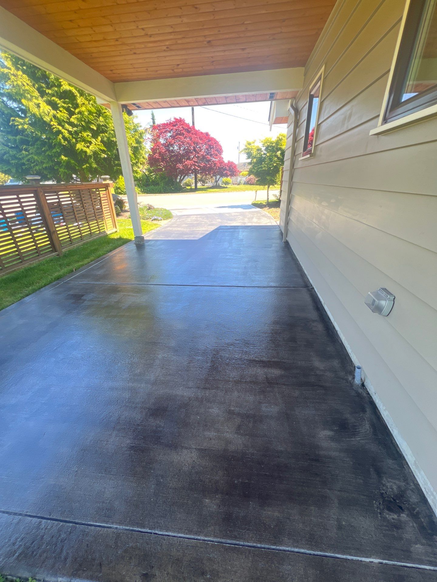 Colored Concrete Driveway Repair with Sealer| Everett    by Jireh Asphalt & Concrete Inc 