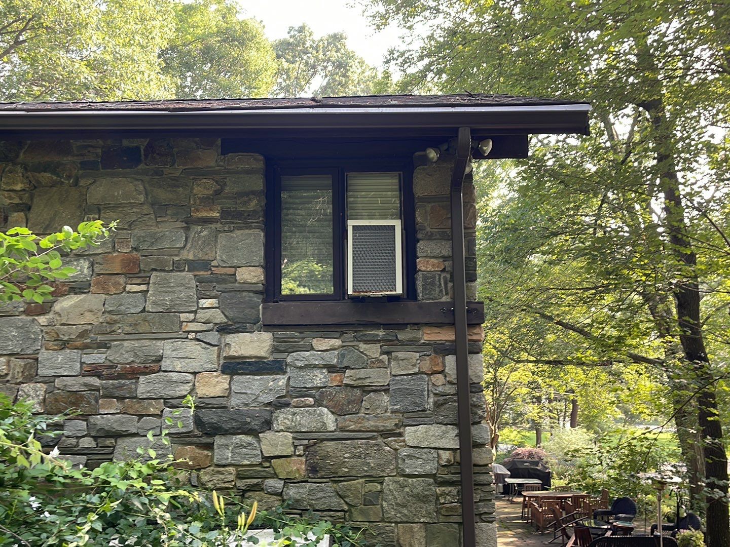 Gutter Installation using 5k Brown Gutters by A Plus Exterior