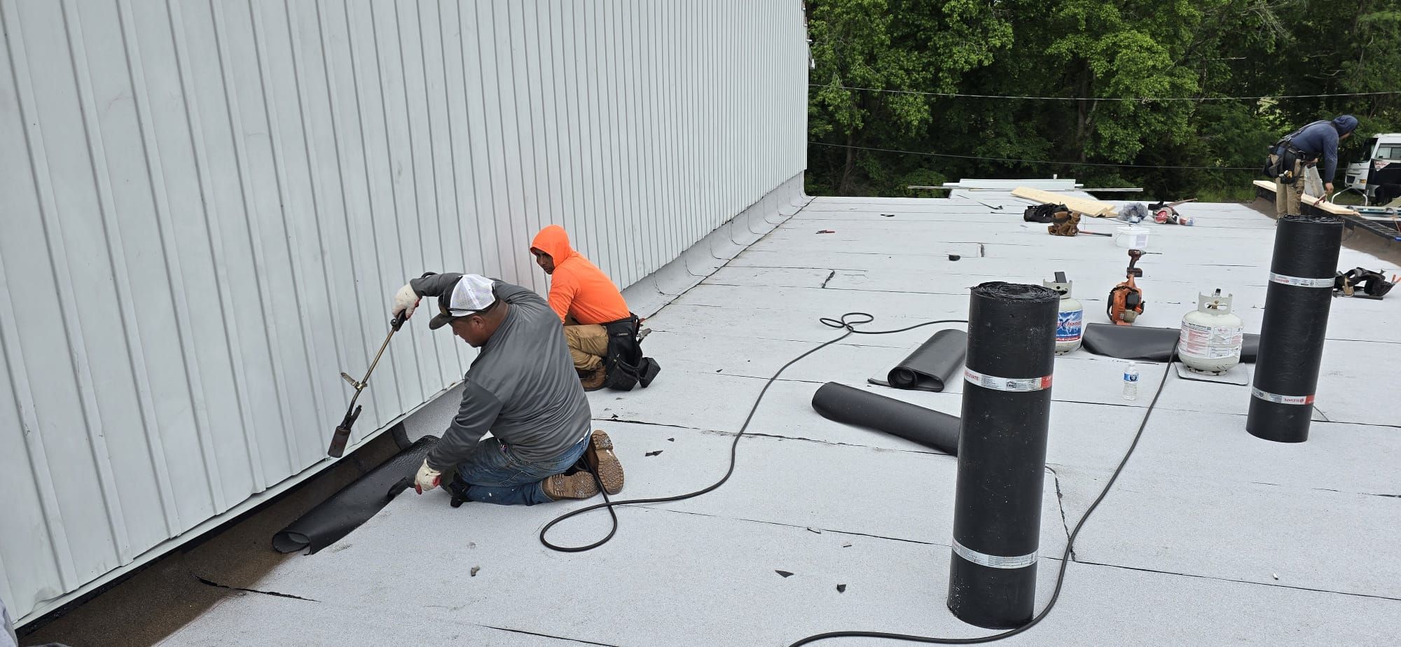 Roof Installation using Silicone APP Elevate Coating by ExteriorPros