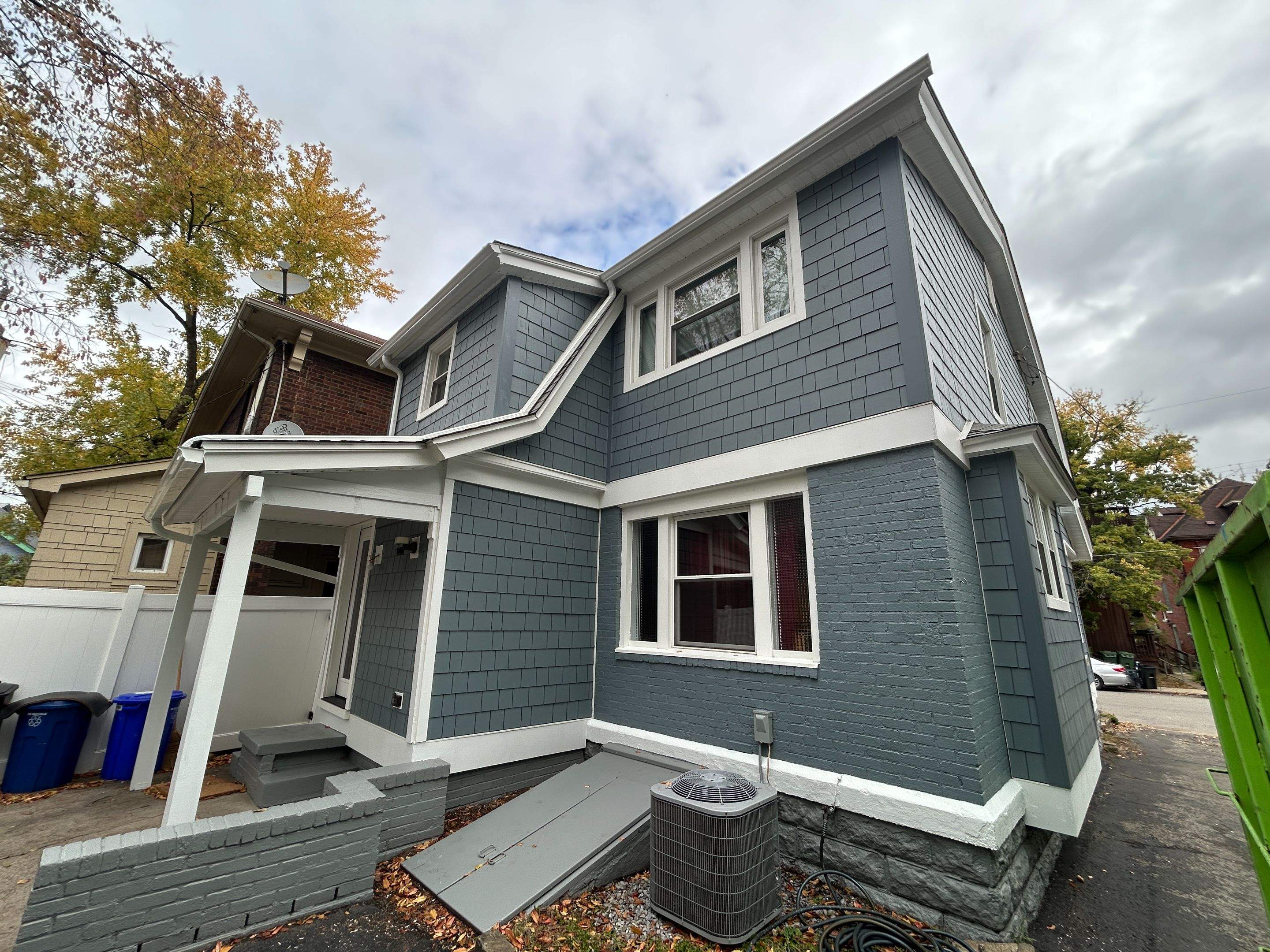Full House Siding Renovation with Blue Shake Siding in Pittsburgh by Ideal Siding Pittsburgh