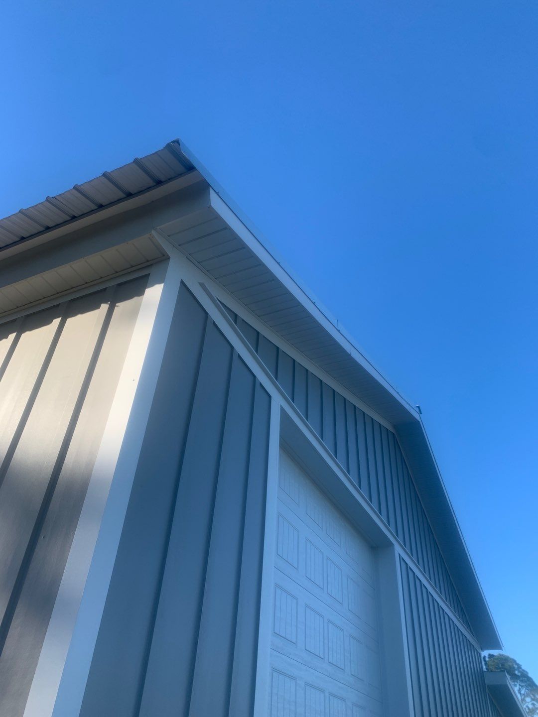 Soffit and Fascia on a metal building by Gutter Professors