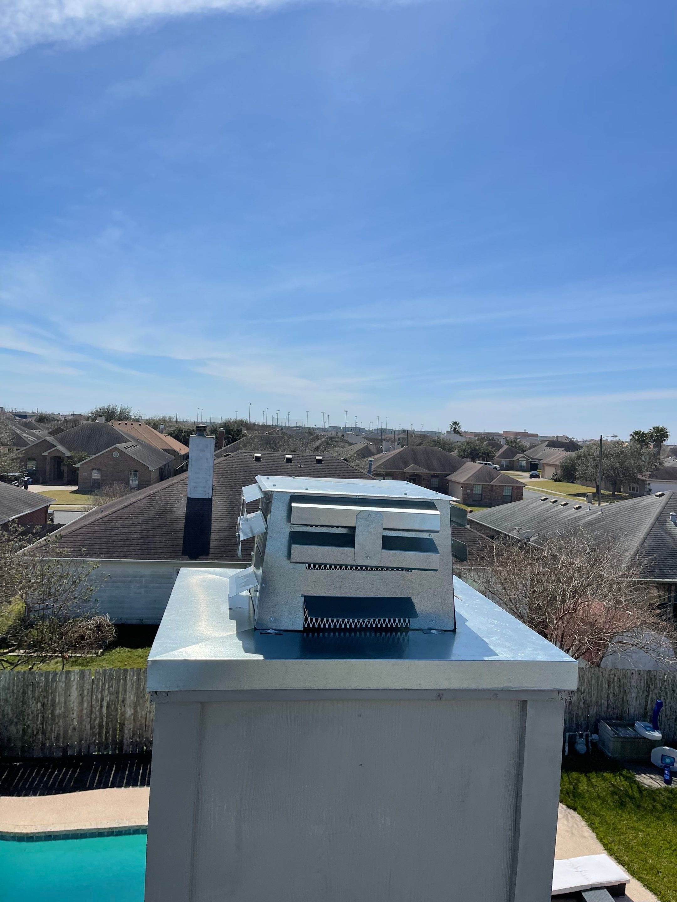 Residential Roofing Repair Replacing Chimney Cap by Lighthouse Roofing
