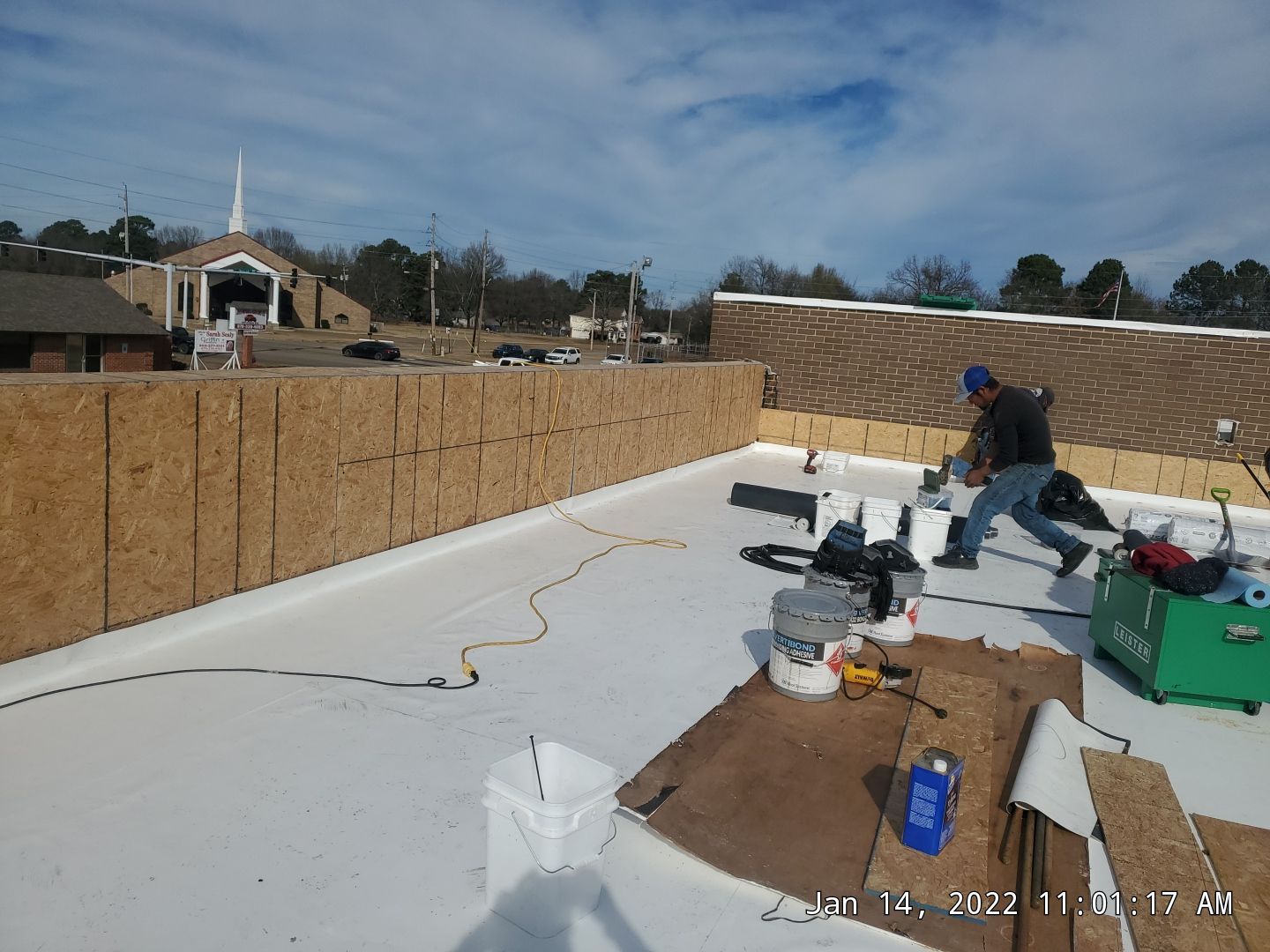Commercial Roofing Installation using 50 mil PVC by Hostetler Roofing