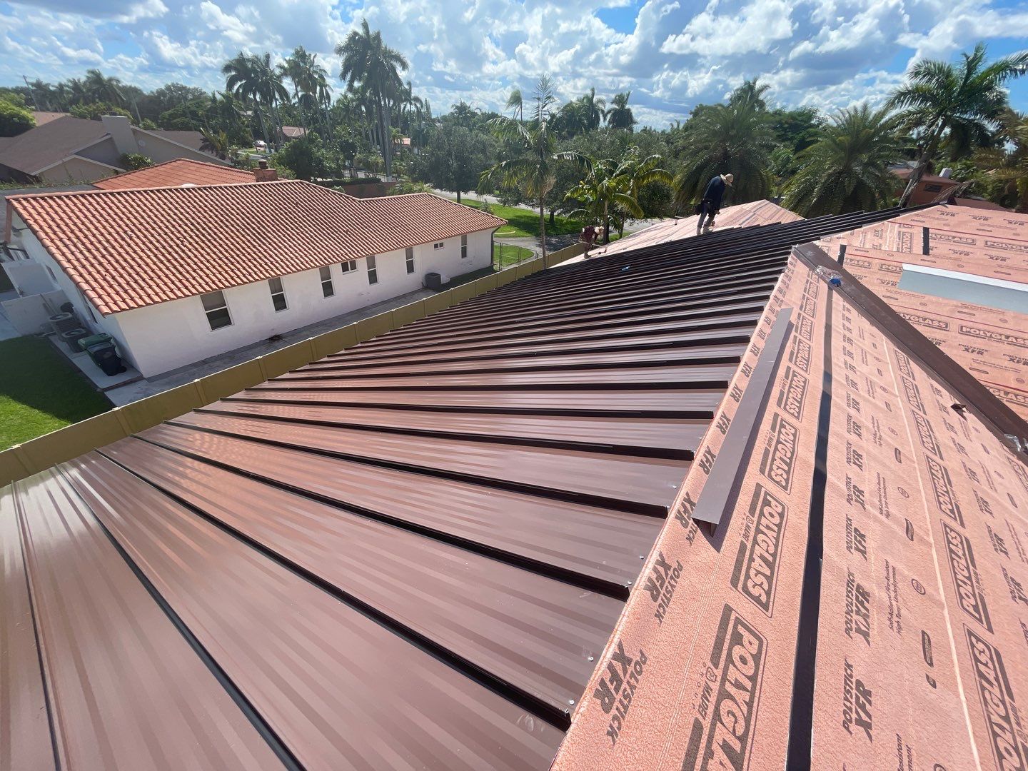 Metal Roof - Galvalume - Mansard Brown by Istueta Roofing