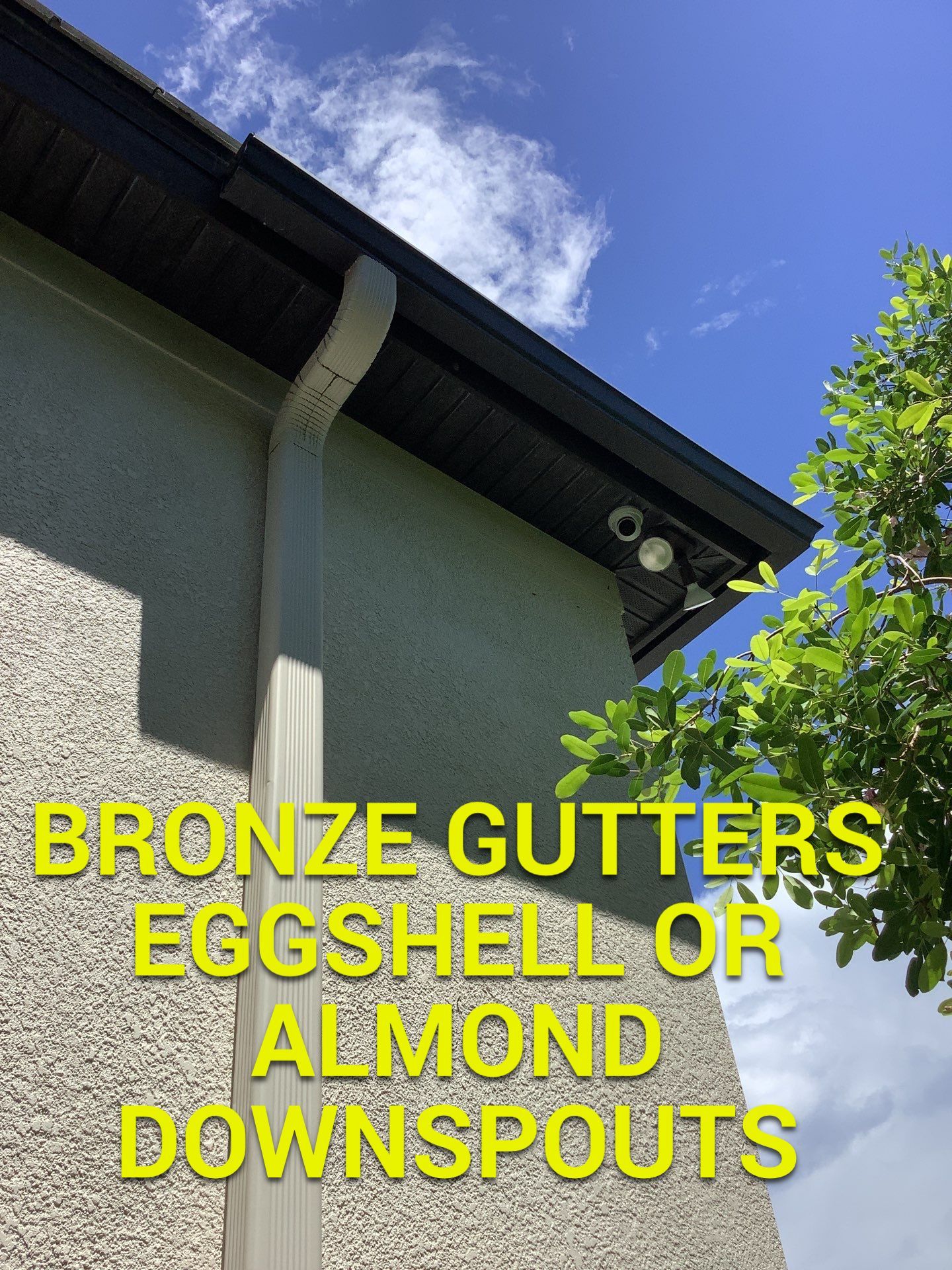 Bronze Gutters and Almond Downspouts in Longboat Key FL by Gutter Professors