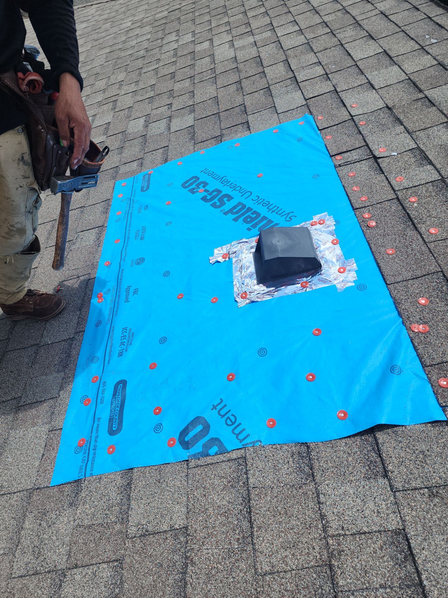 Hail Damage using Owen's Corning Duration (Lifetime) Shingles by Roof Repair Company