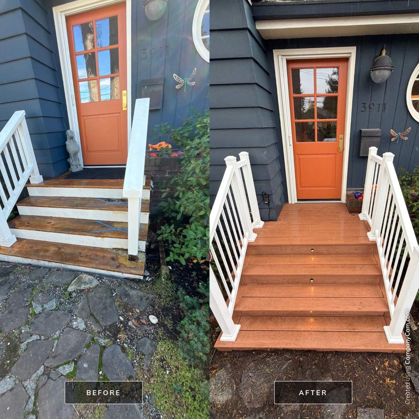 Composite Entry Stair Construction with Integrated Lighting in Seattle by Emerald City Energy