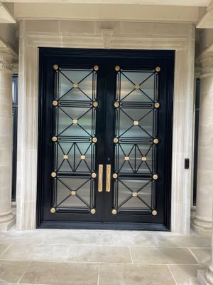 Modern Matte Black Front Door Installation in Dallas