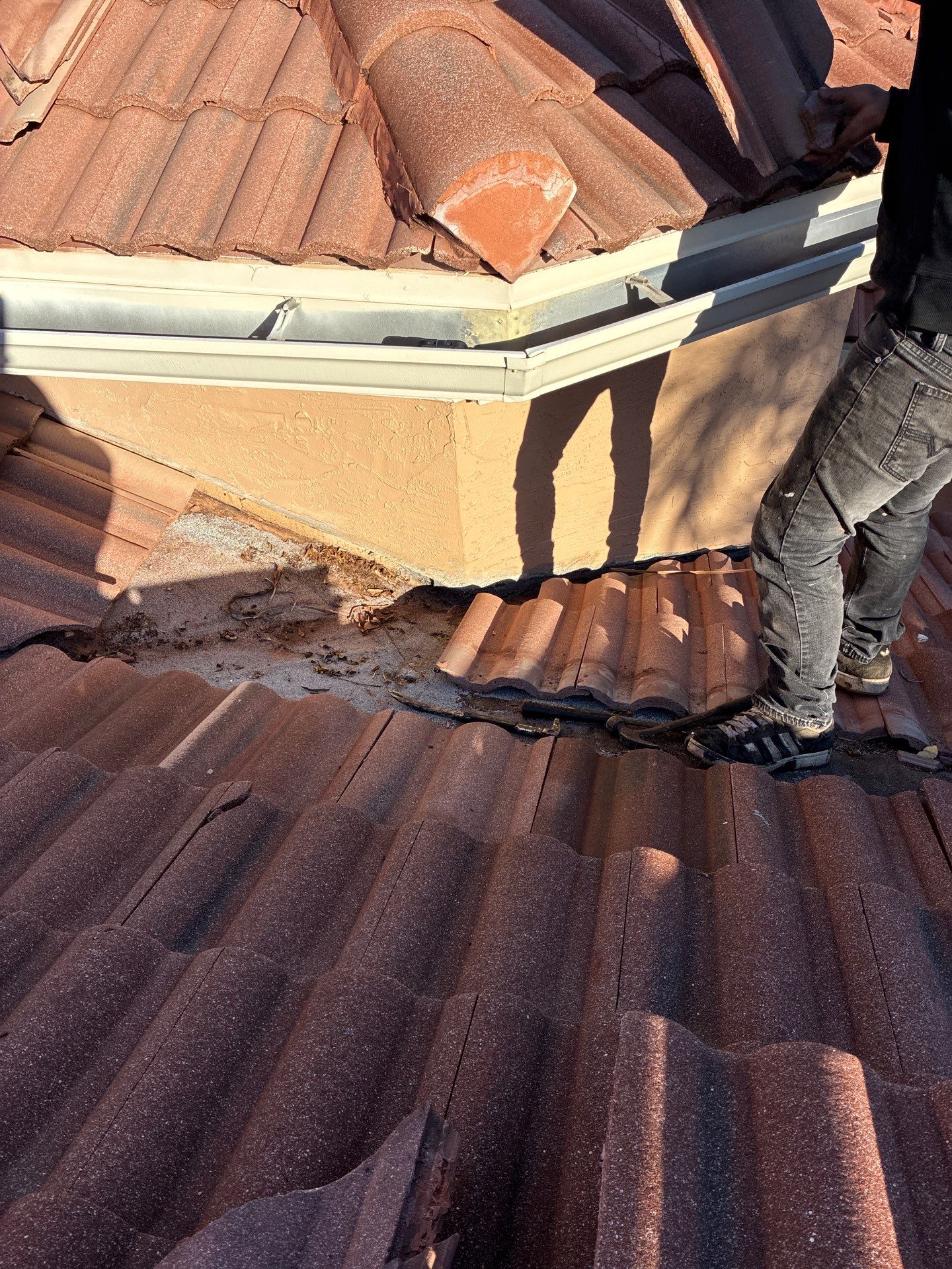 Tile Roof Leak Repair and Decking Replacement in Boynton Beach by Aastro Roofing