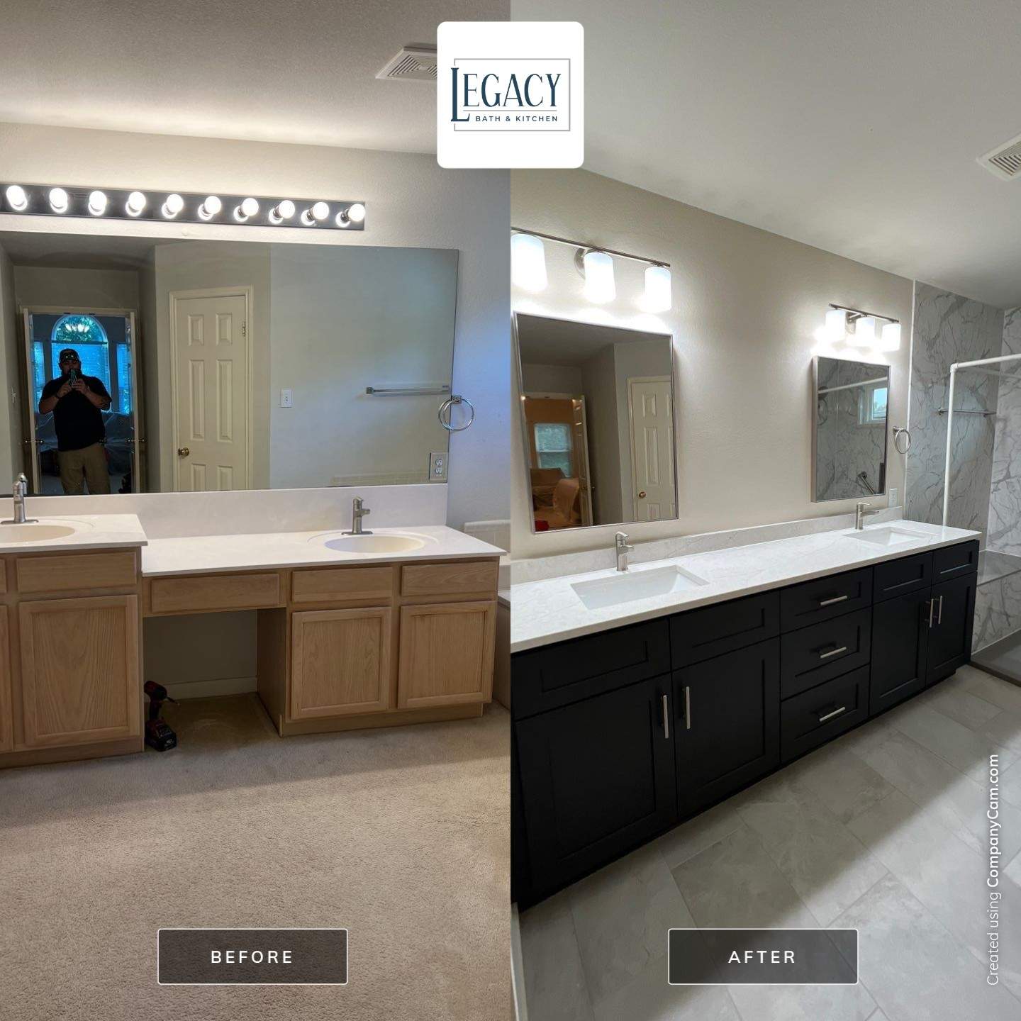 Universal City Shower Before and After by Legacy Bath and Kitchen 