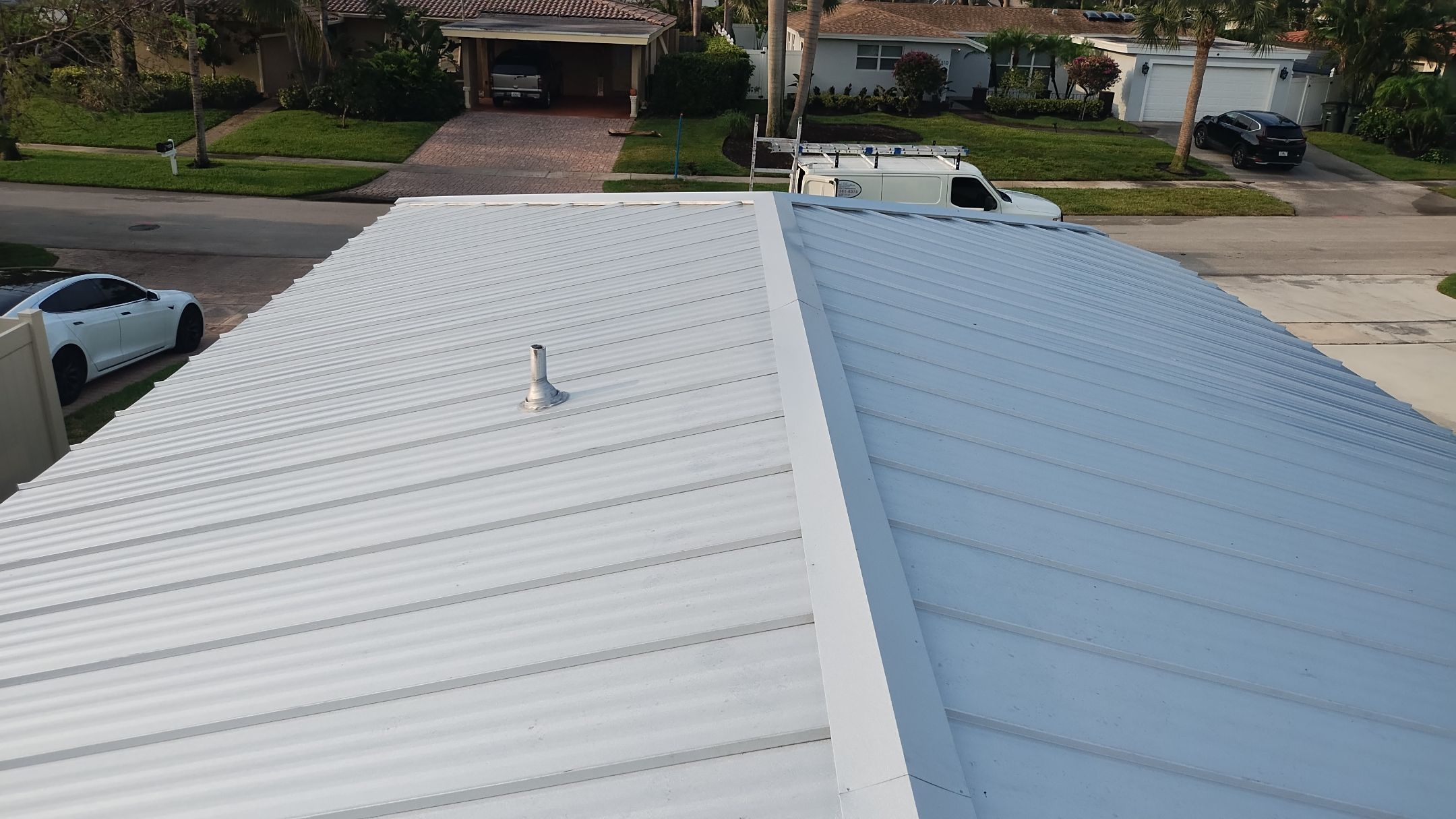 Residential Roofing Installation using 1" Nail strip metal roof by BLUES BROTHERS ROOFING
