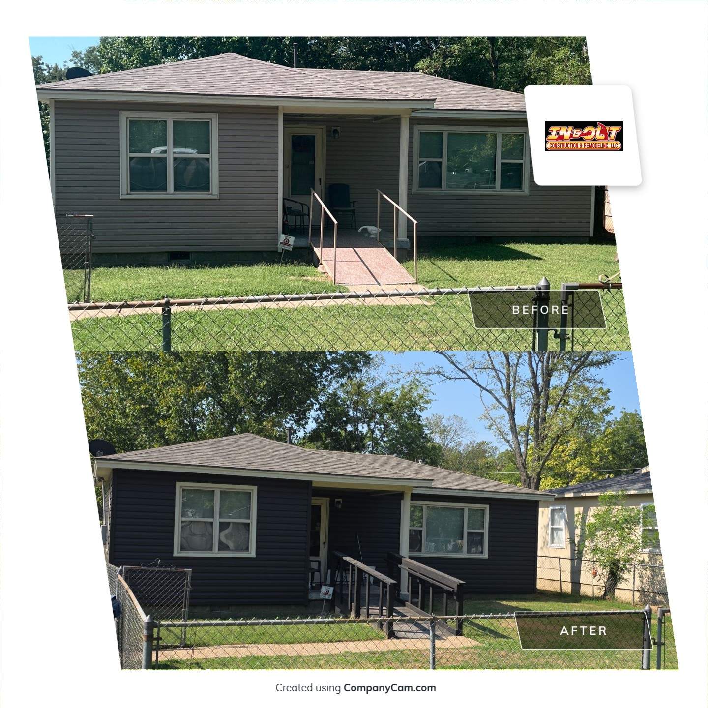 Hail damage & tornado damage restoration.  by In & Out Construction & Remodeling, LLC