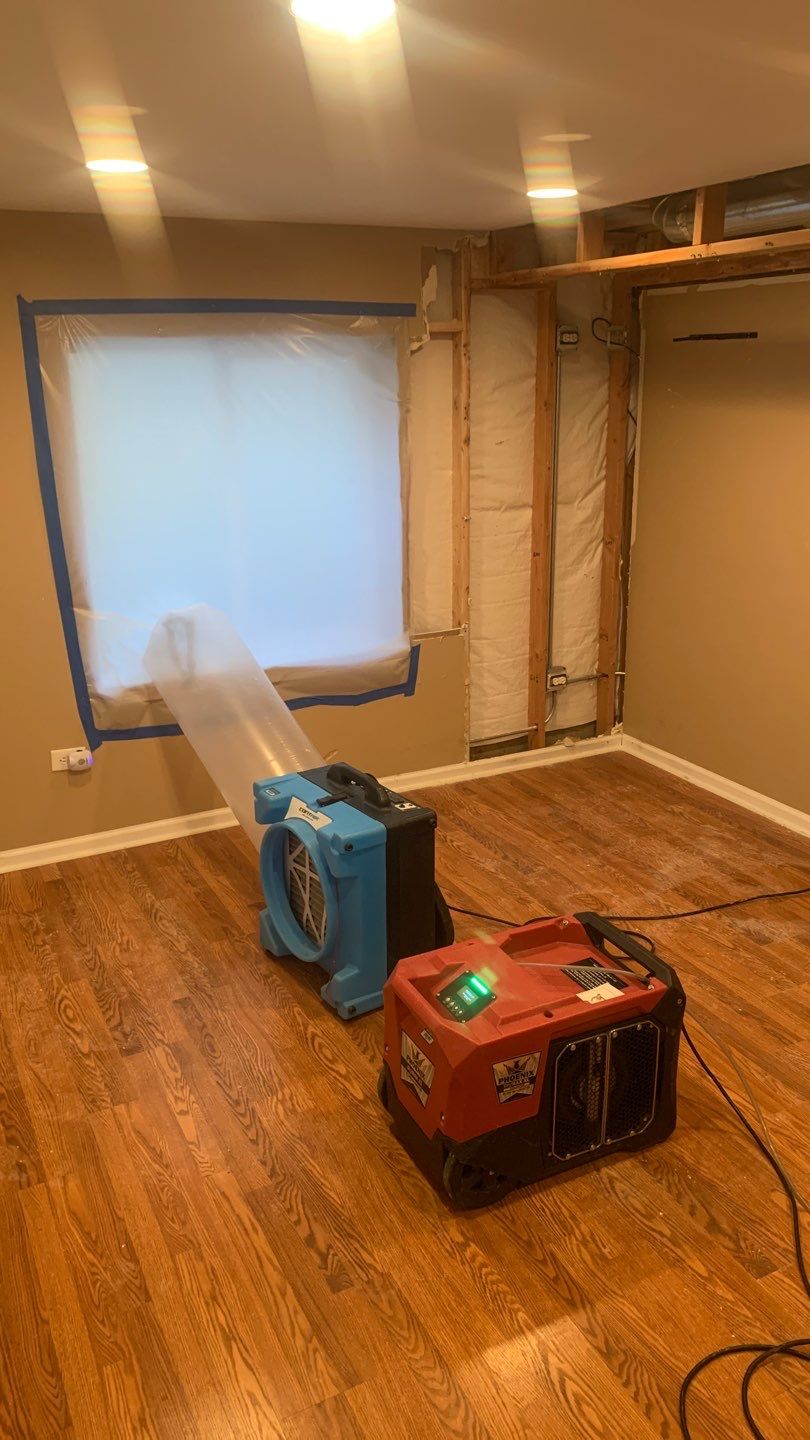 Overhead Drain Pipe Leak in Basement by Chicagoland Water Medics
