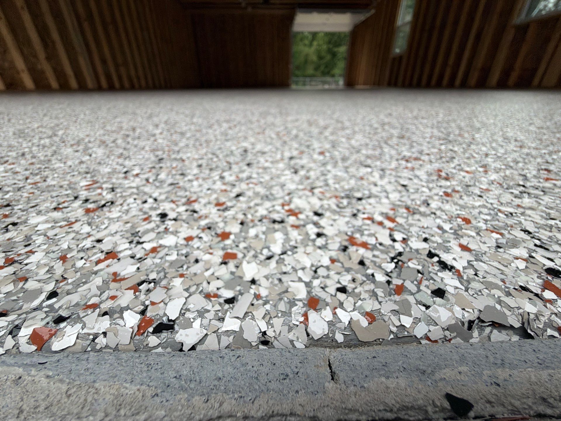Multi-Color Epoxy Flake Floor Coating for Grandville Garage by Gordon Painting
