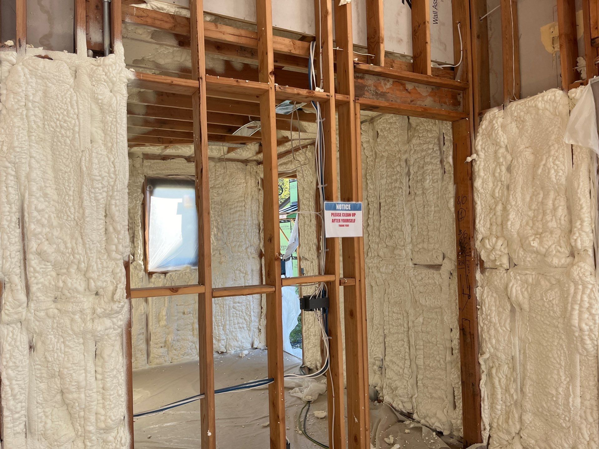 New Home Construction using open cell spray foam by NYS Foam & Energy