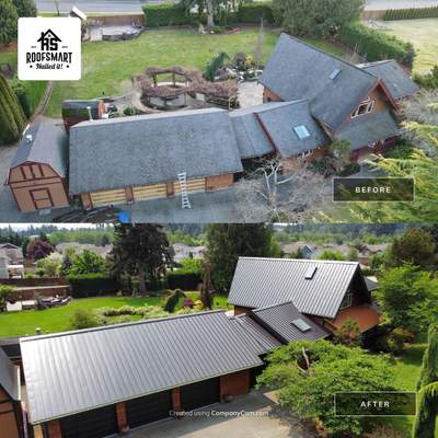 Buckley Roof Replacement using Standing Seam Metal - Dark Bronze