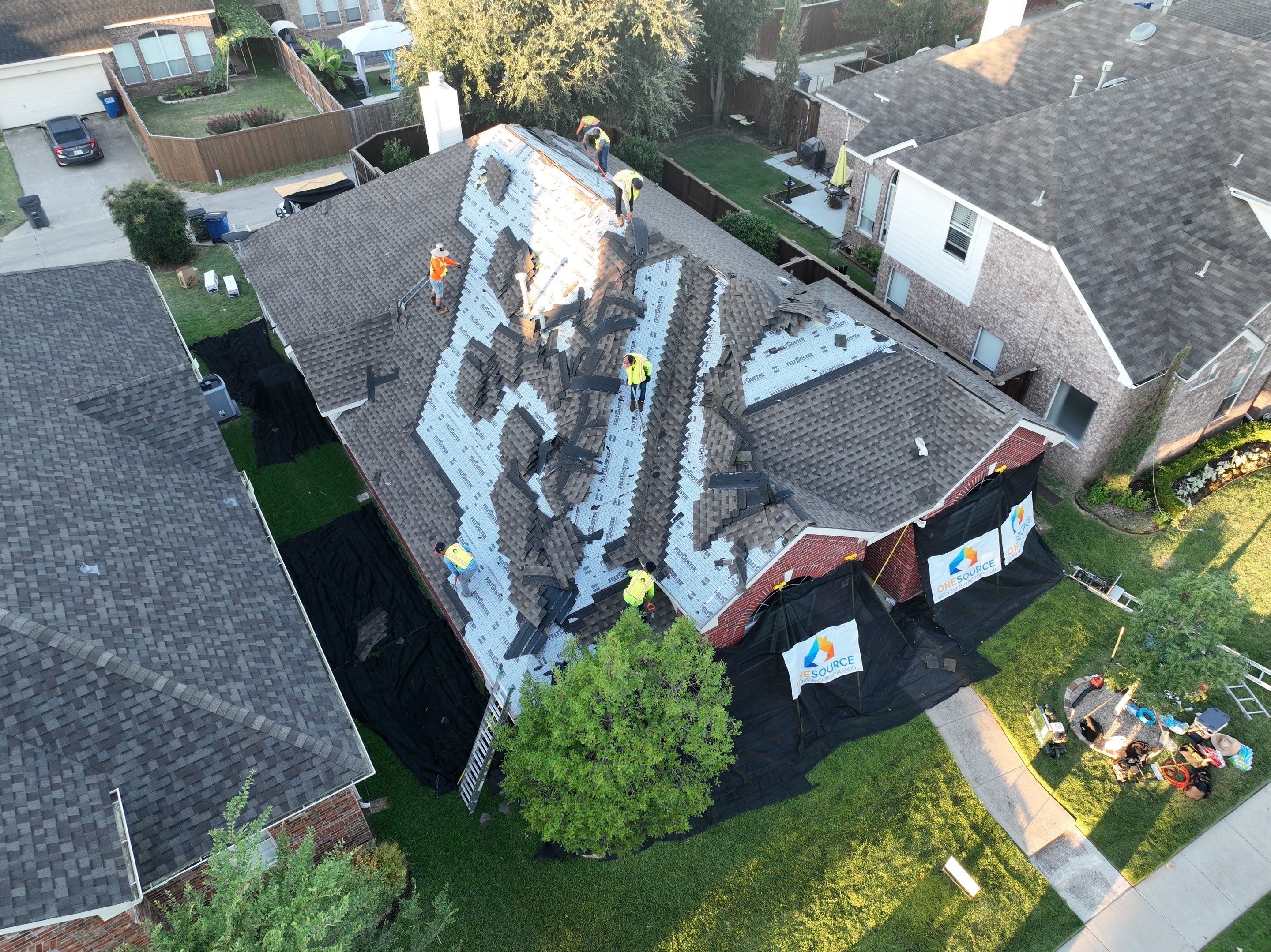 Residential Roofing Installation using GAF Timberline HDZ Weathered Wood by OneSource Roofing and Restoration