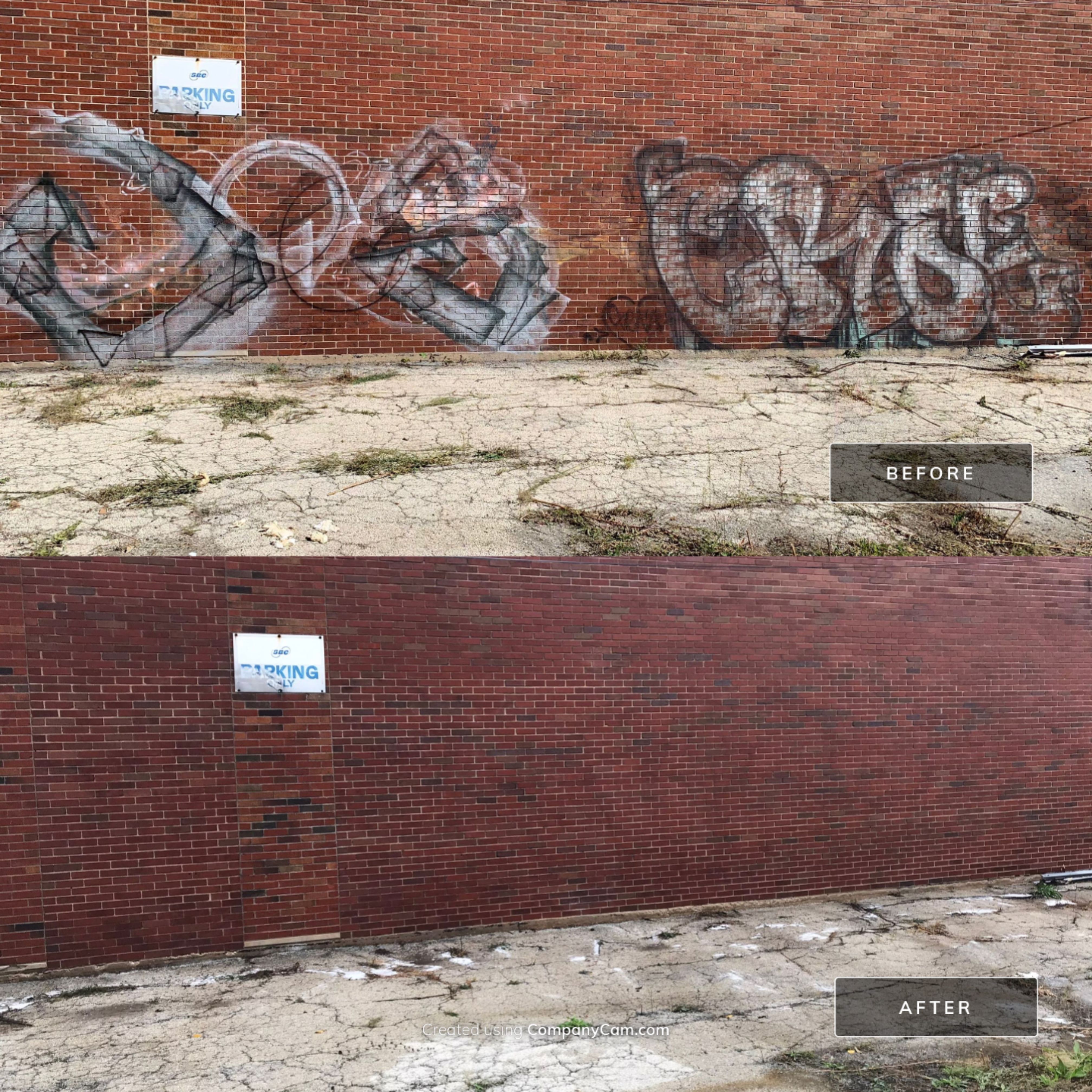 Graffiti removal  using Graffiti remover by Northern Power Washing LLC.
