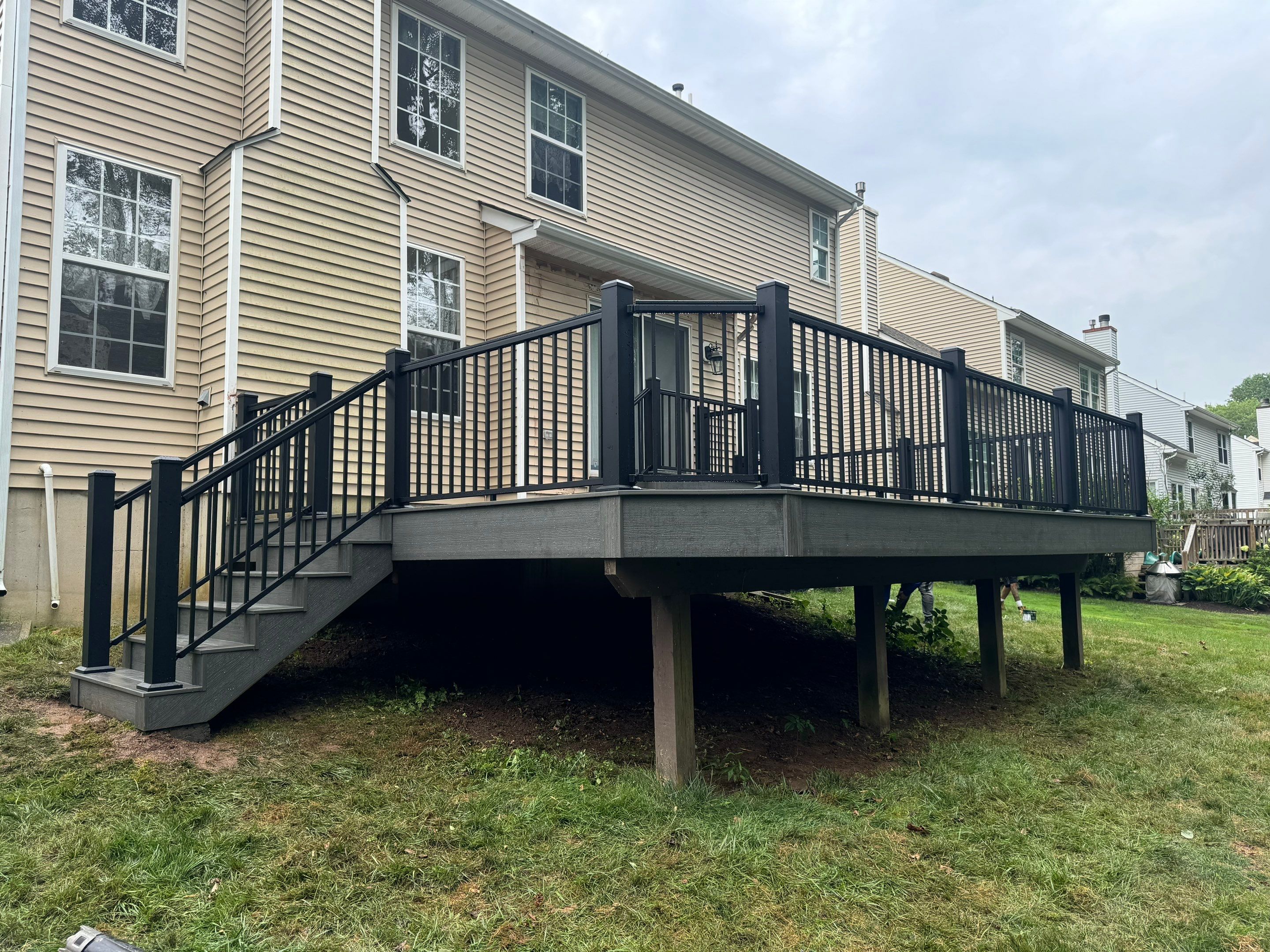 Deck Resurface using Deckorators Vista - Color Driftwood by deck guardian