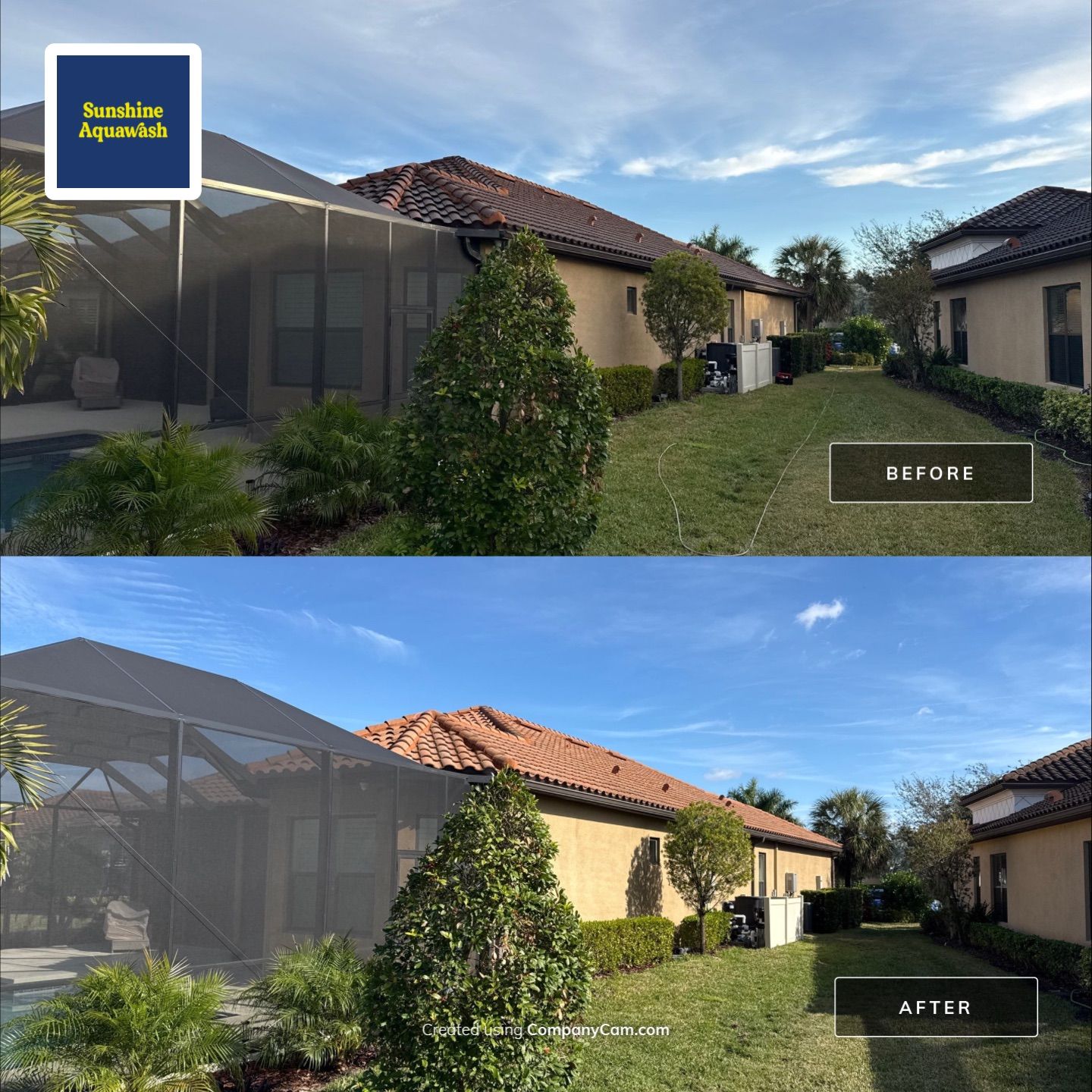 Tile Roof Cleaning (No Walking on Roof) – Artisan Lakes, Palmetto, FL by Sunshine AquaWash