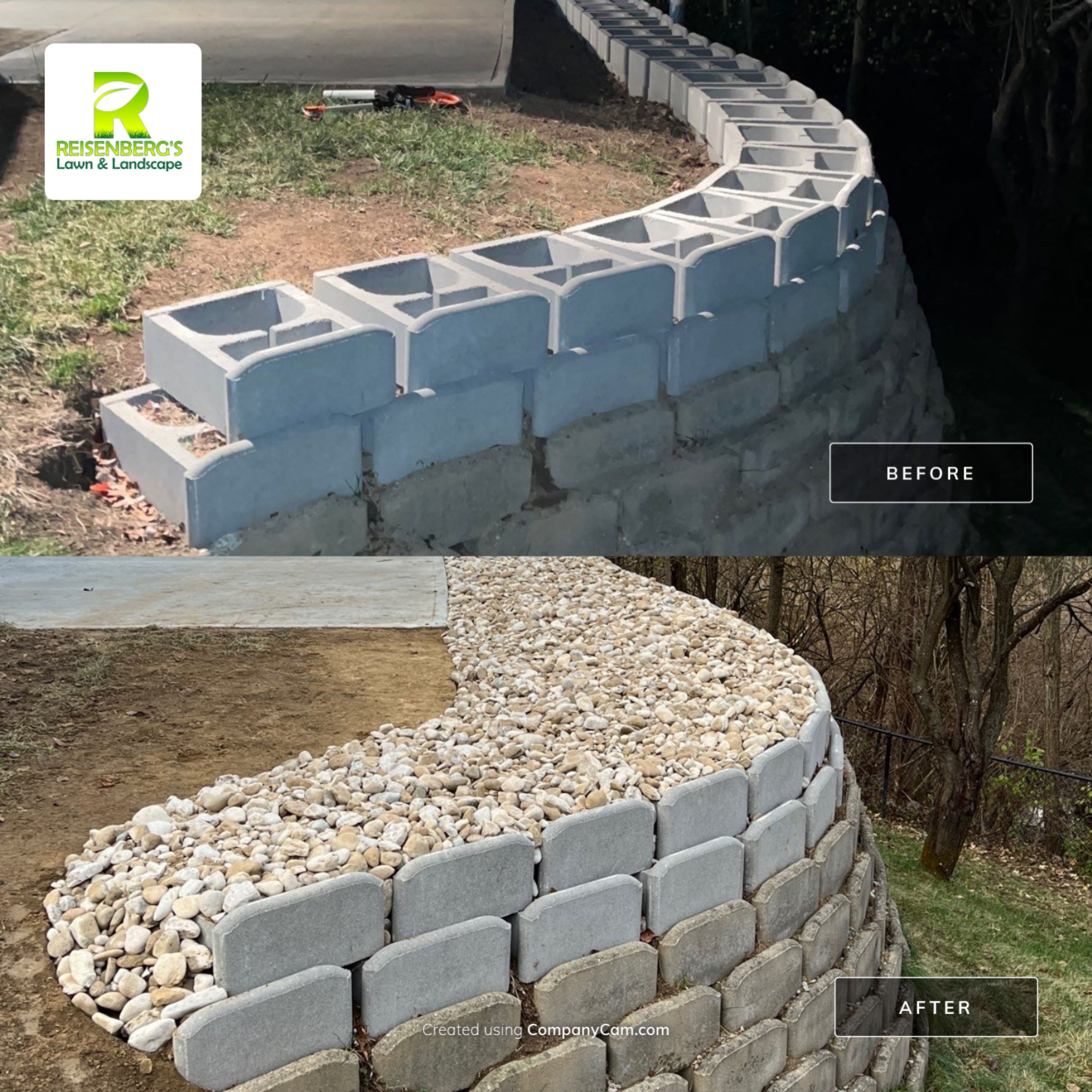 Above Wall Decorative Rock Bed by Reisenberg’s Lawn & Landscape, LLC