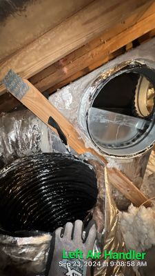 Duct modification in attic