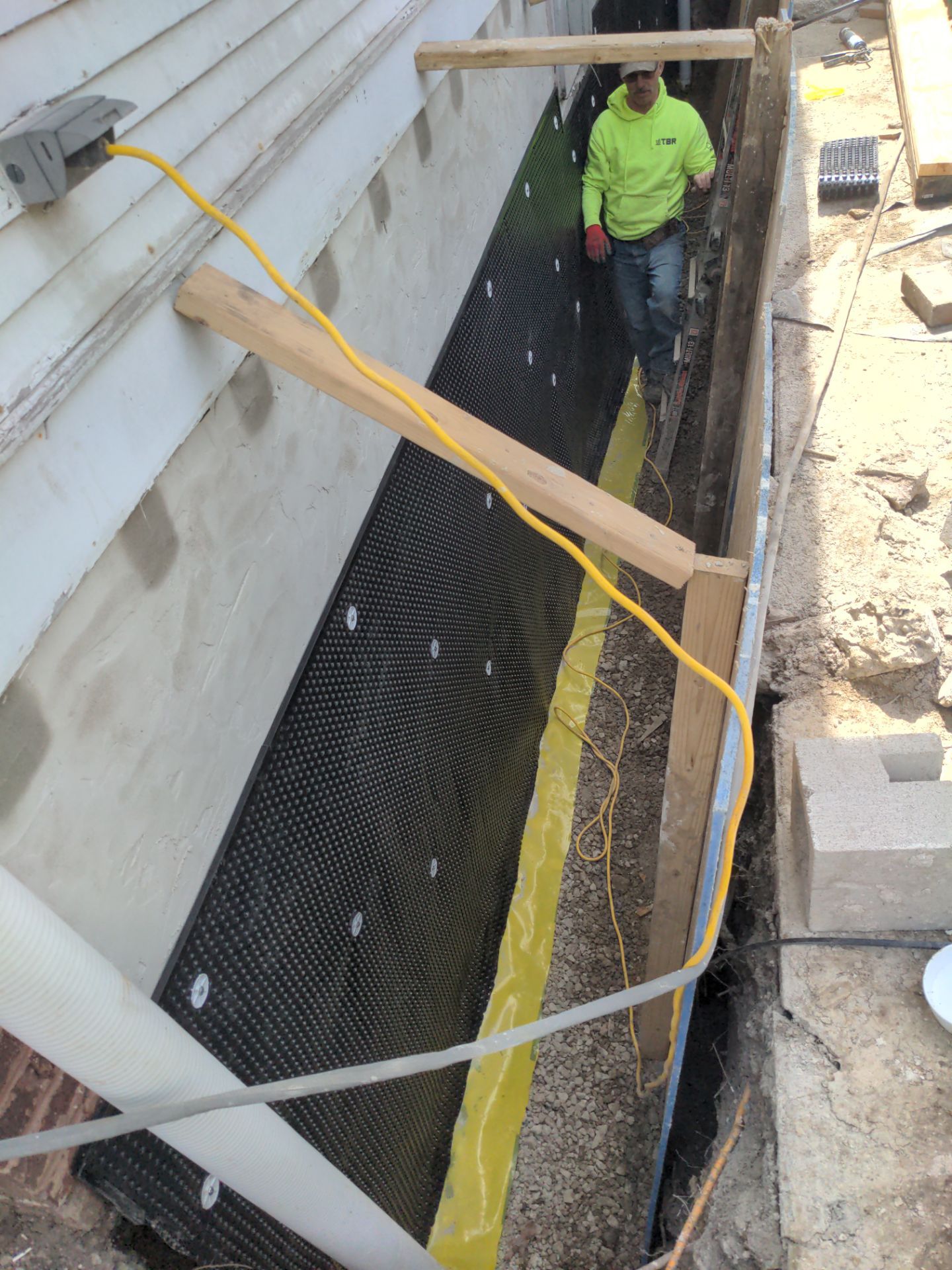Basement Wall Rebuild with Exterior Waterproofing by Toledo Basement Repair
