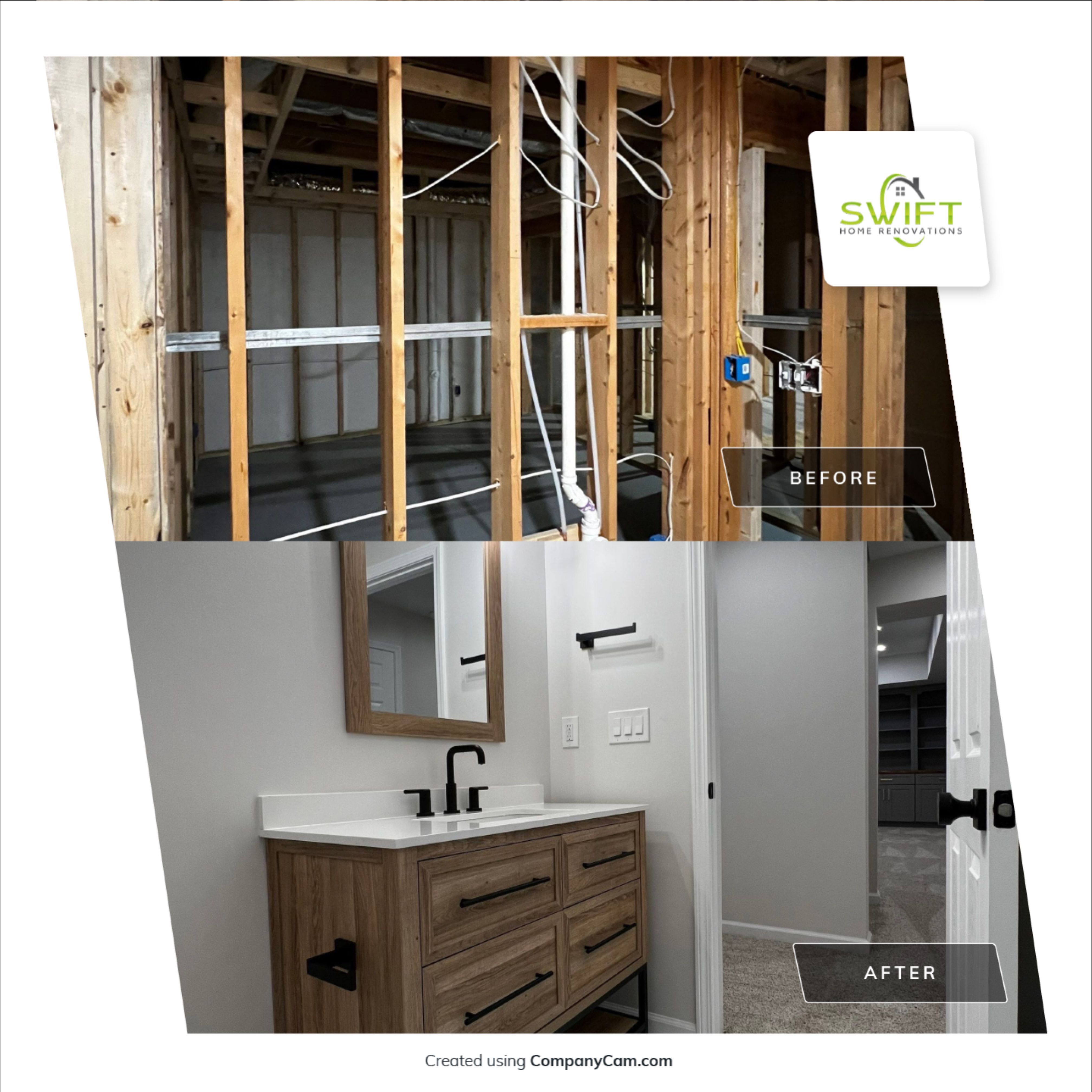 Finished Basement with Custom Built-ins and Full Bathroom in Acworth by Swift Home Renovations