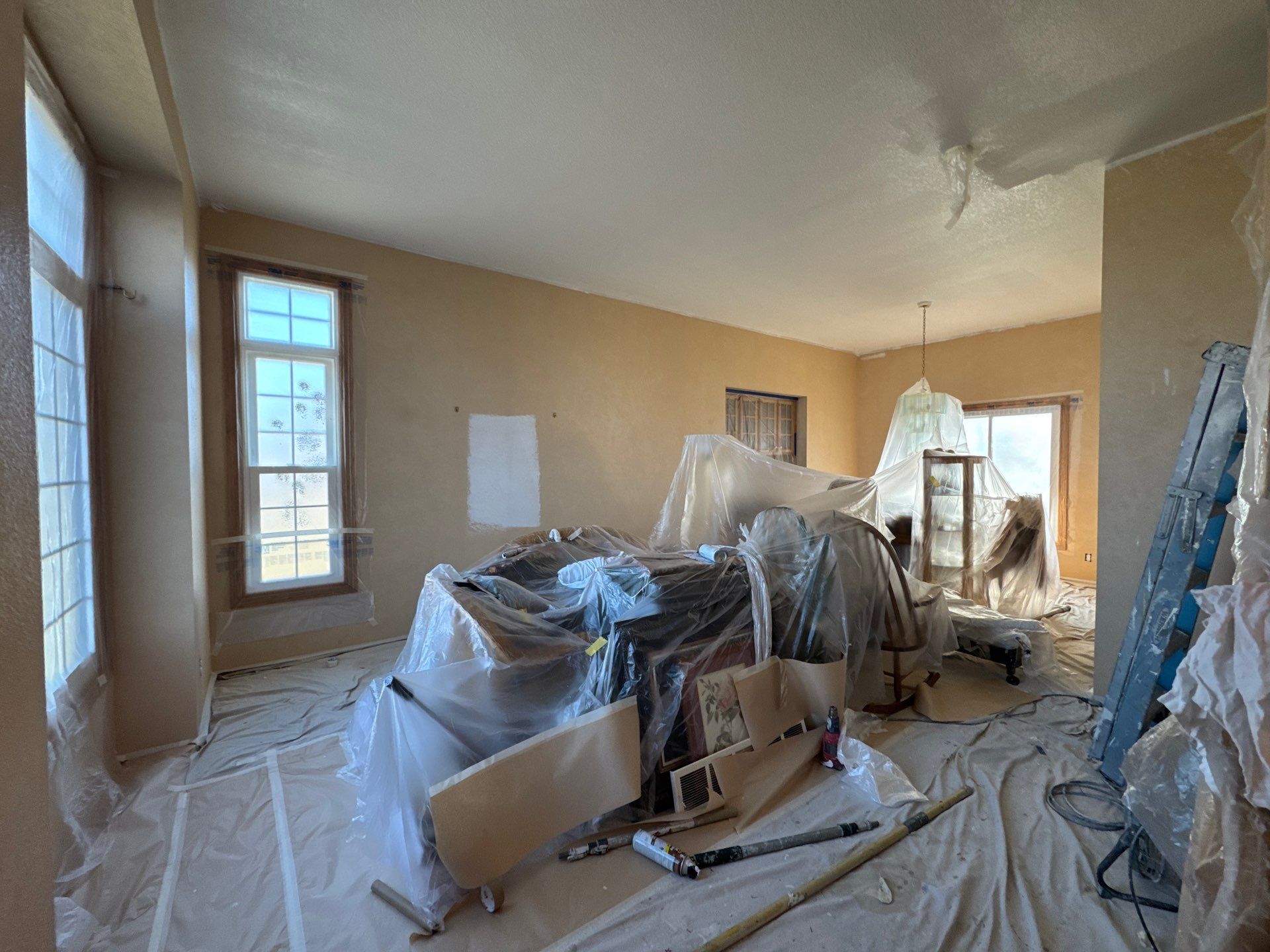 Ankeny Residential Interior | SW Duration in Natural Linen, Velvet Antler Accents & Clary Sage Bath with ProMar Flat White Ceilings by Midwest Paint LLC