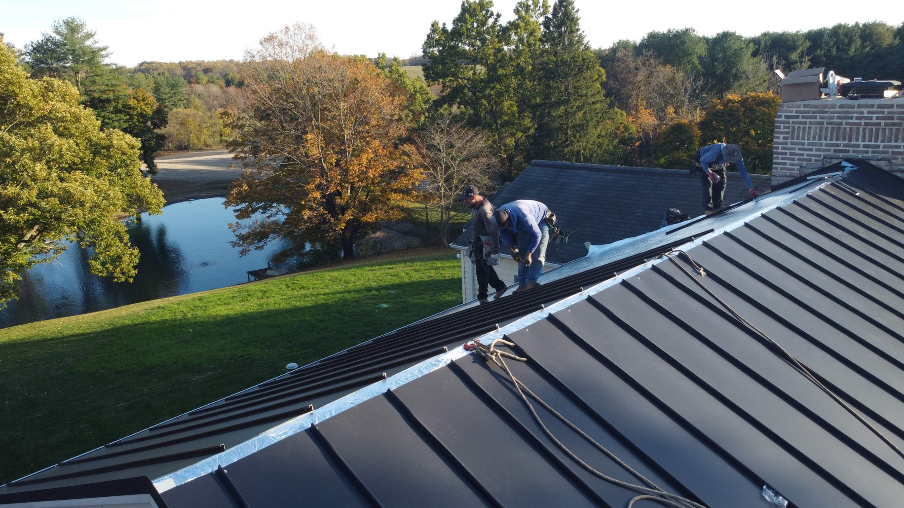 Residential Roofing Installation using Standing Seam Metal Roof | Mechanically Fastened | 24 Gauge by Matter Roofing & Construction
